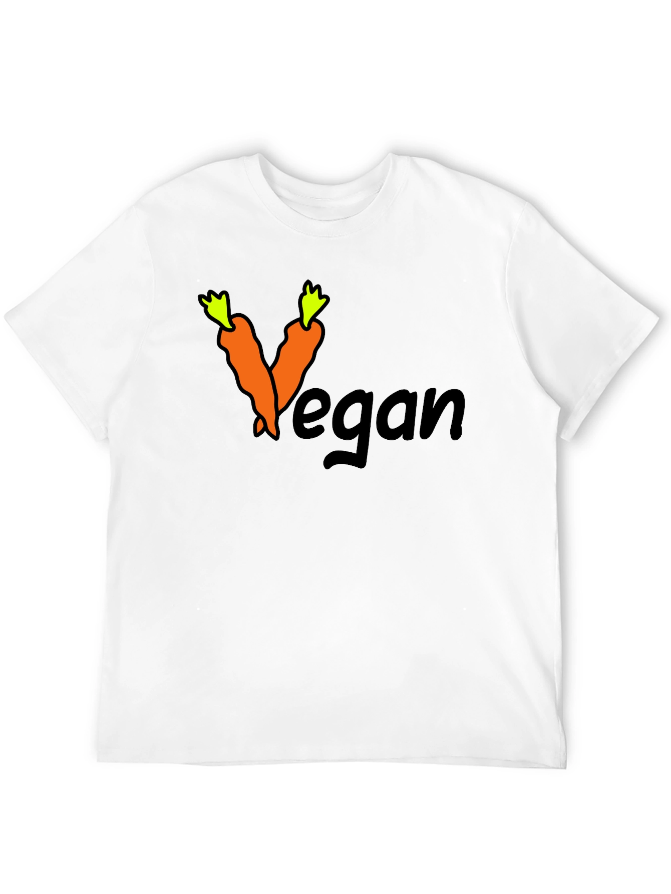 Black Vegan Carrot Graphic Black T-Shirt view 12