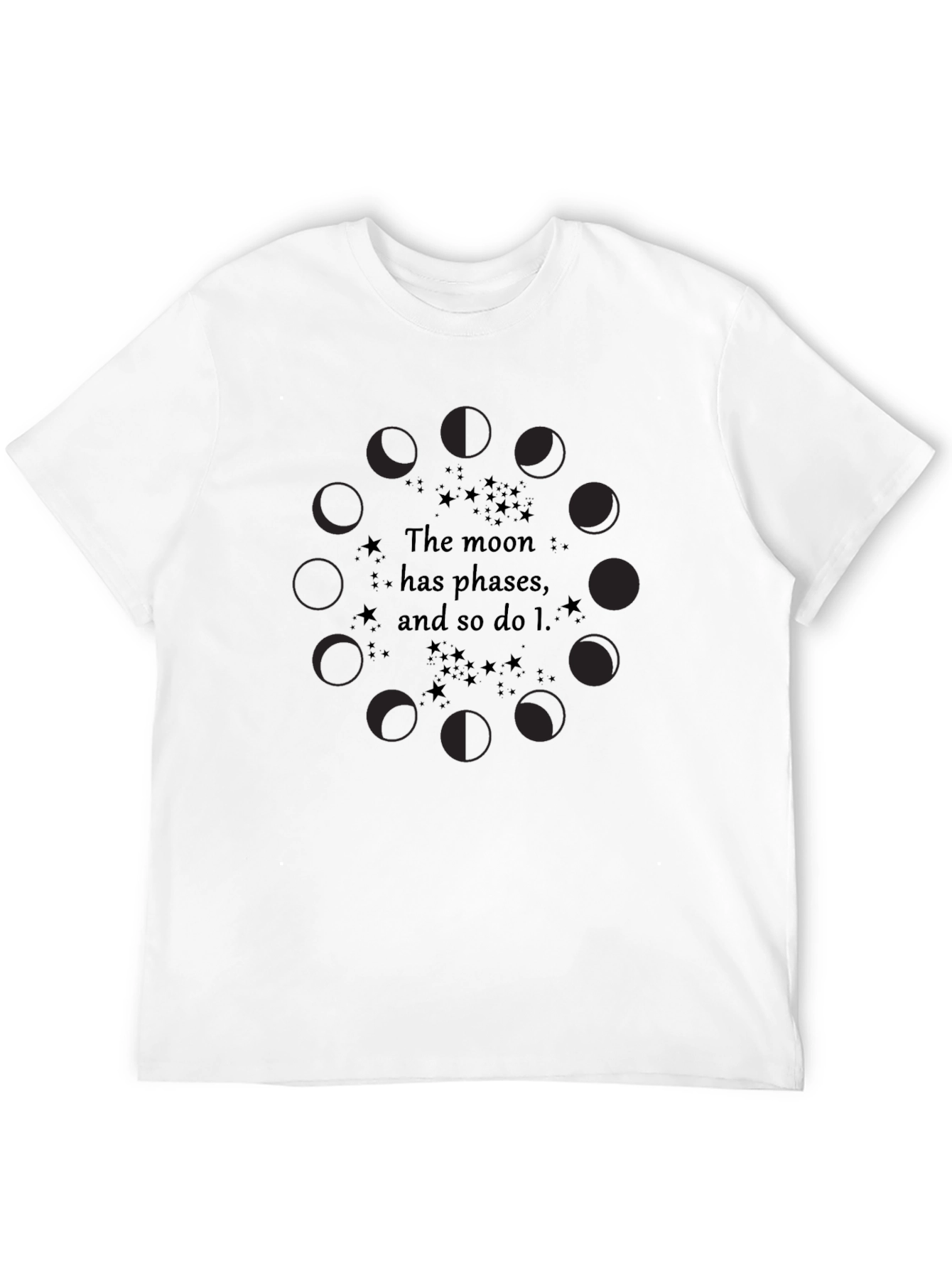 Black Moon Phases Graphic T-Shirt - Unisex Black Tee view 12