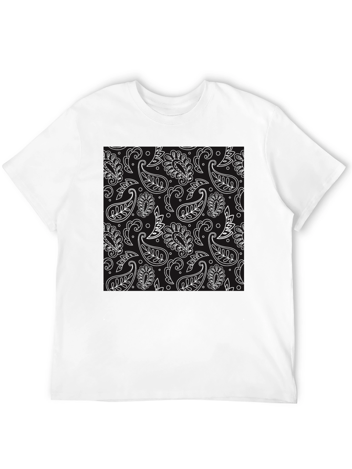 Black Black Paisley Print Tee view 12