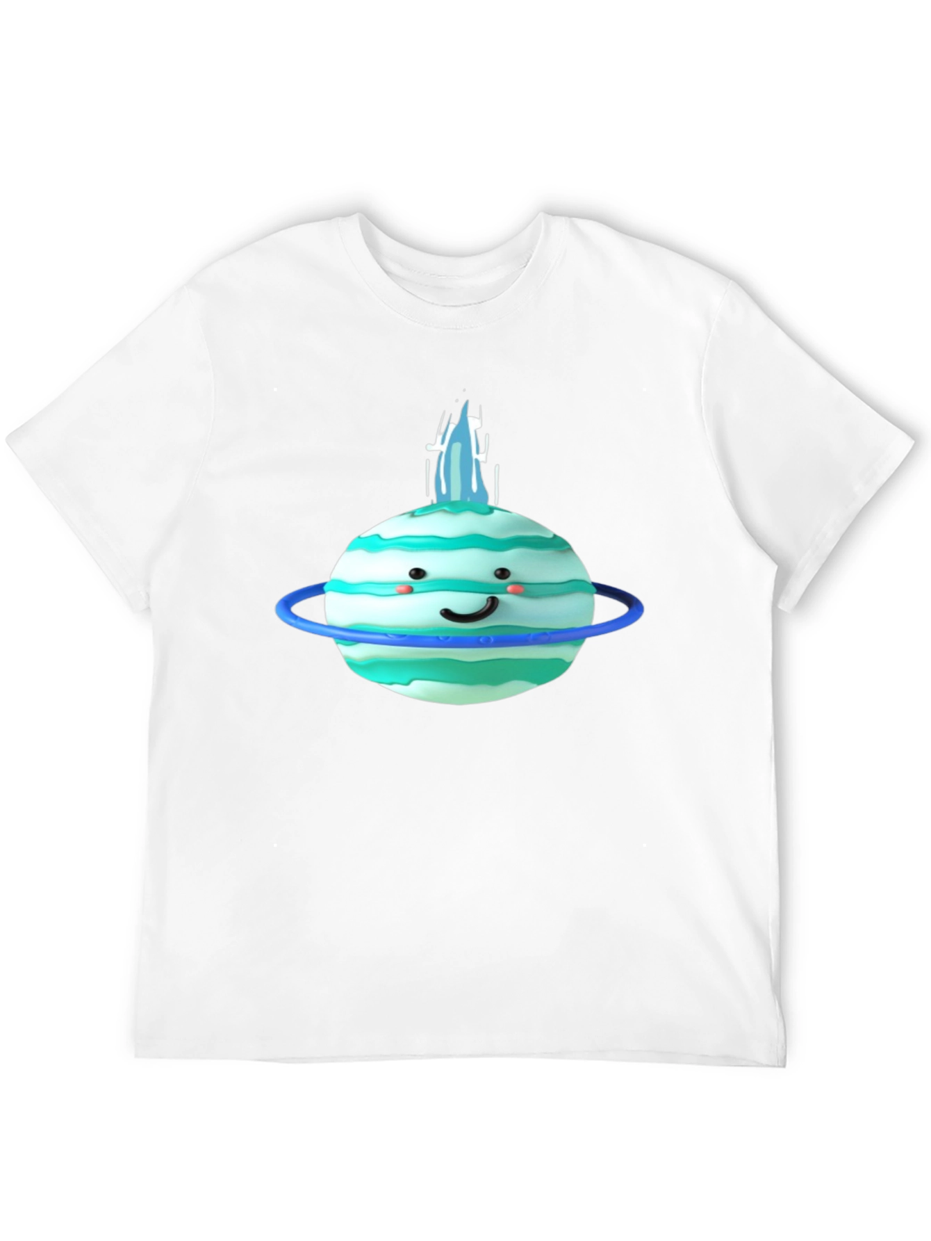 Black Cute Planet Graphic Tee - Black Cotton T-Shirt view 12