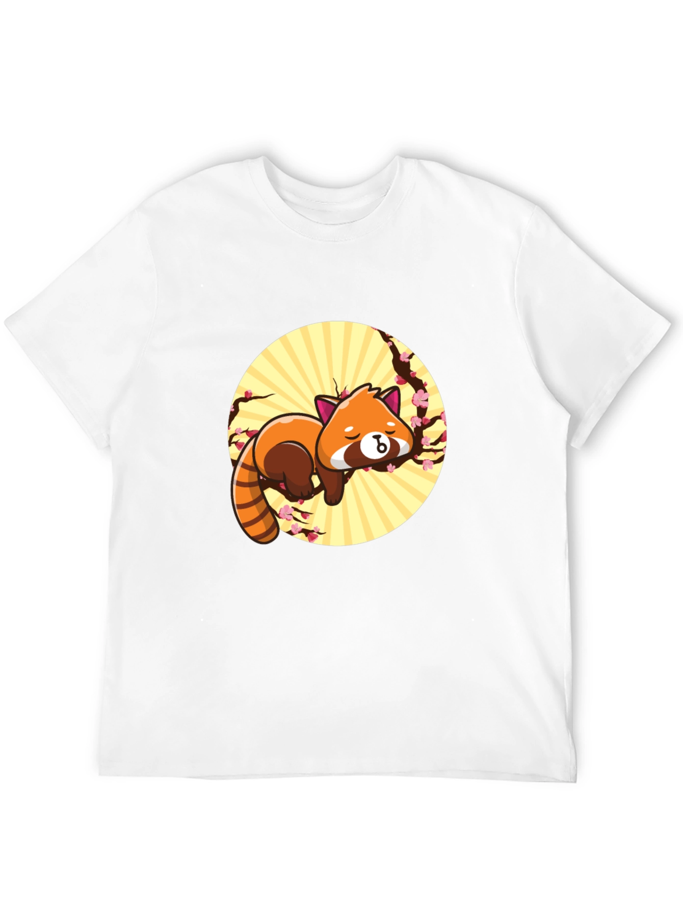 Black Cute Red Panda T-Shirt - Relaxed Graphic Tee view 12