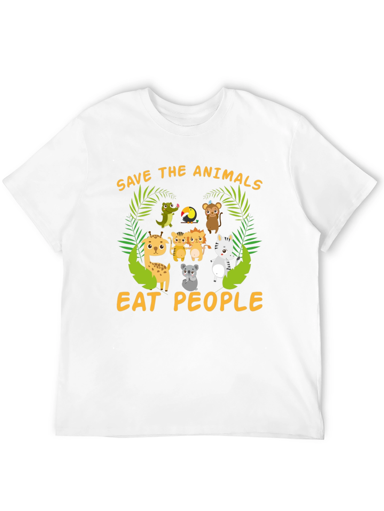 Black Save the Animals, Eat People T-Shirt view 12