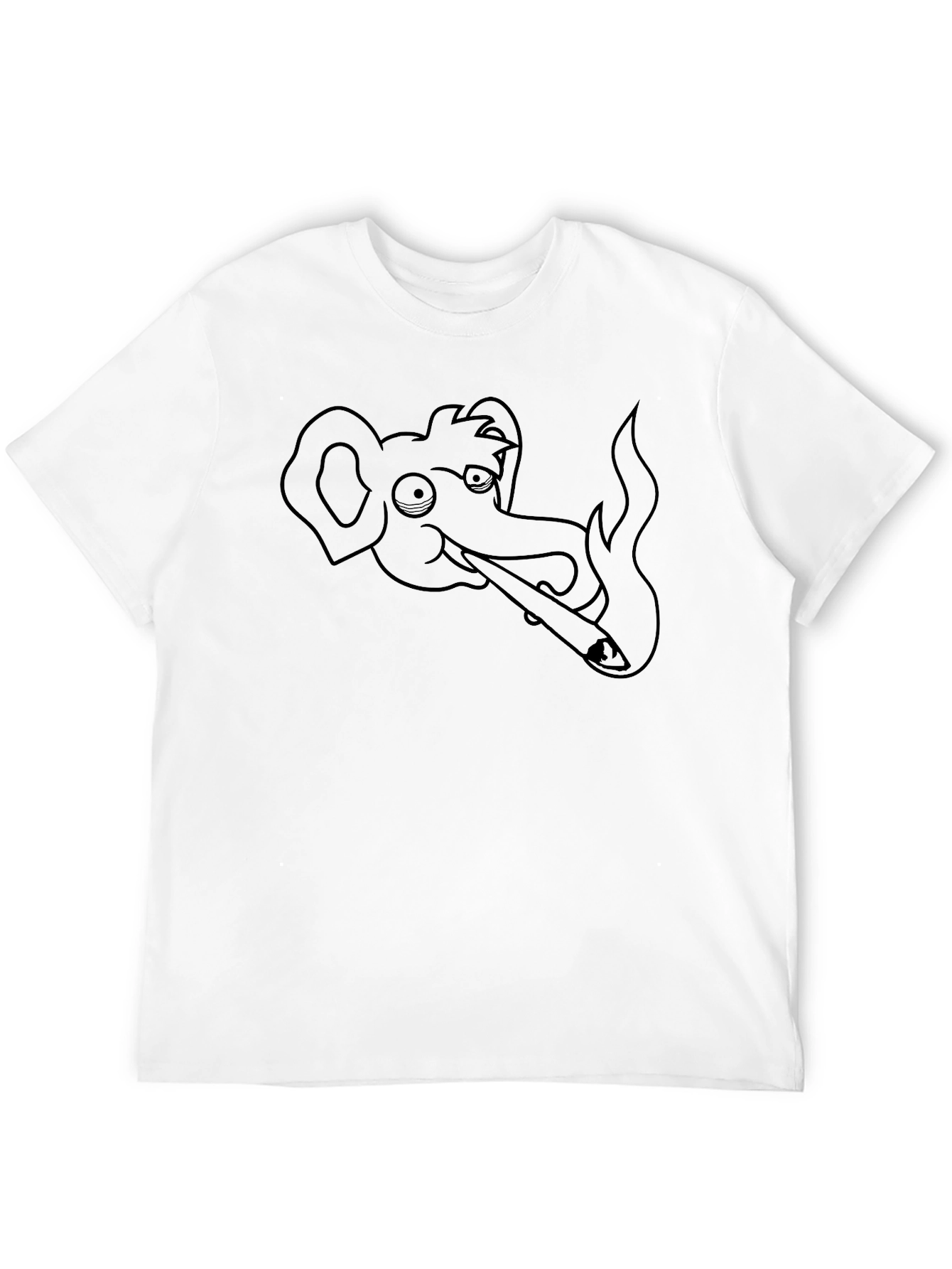 Black Elephant Smoking Blunt Graphic T-Shirt view 12