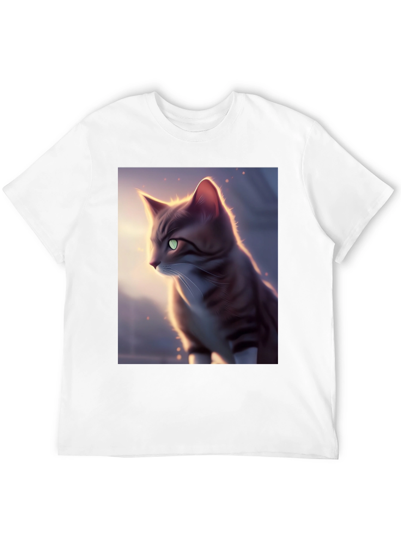 Black Artistic Cat Graphic Black T-Shirt view 12