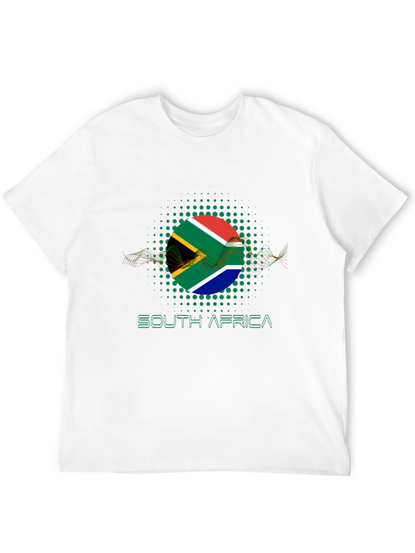 Black South Africa Flag Graphic Black T-Shirt view 12