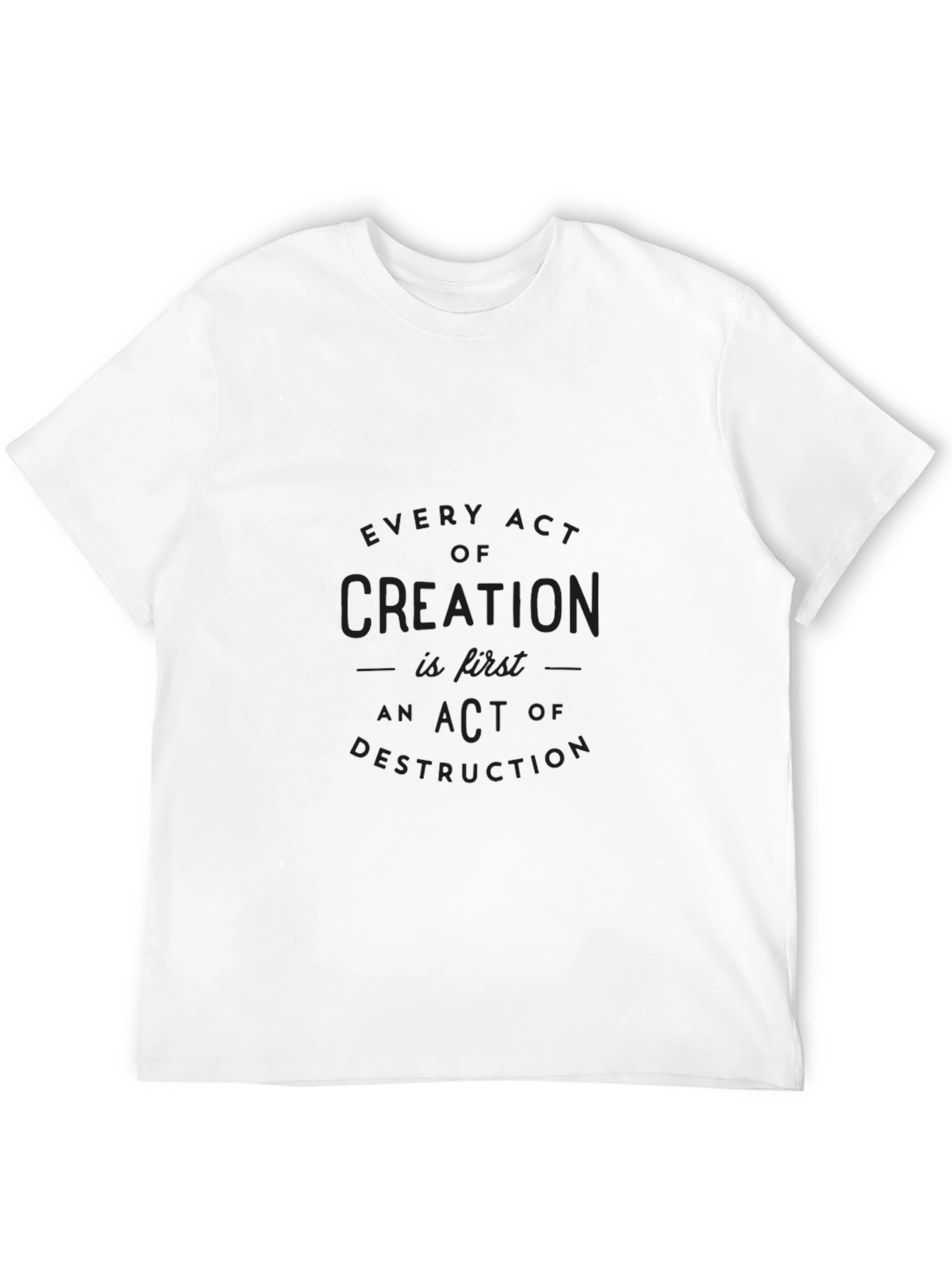 Black Creation Destruction Graphic Tee - Men's Black T-Shirt view 12