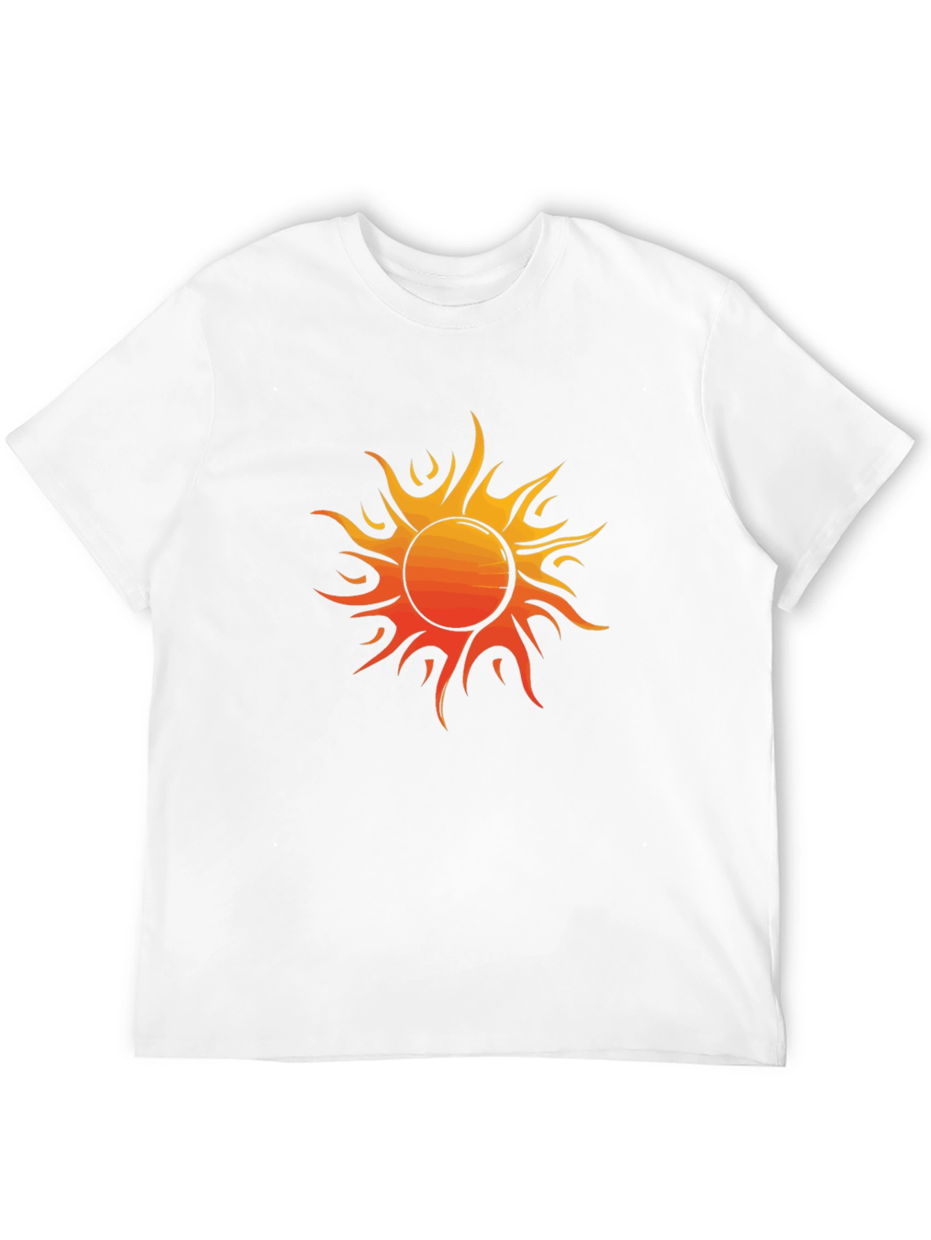 Black Fiery Sun Graphic Tee - Bold Black Cotton Shirt view 12