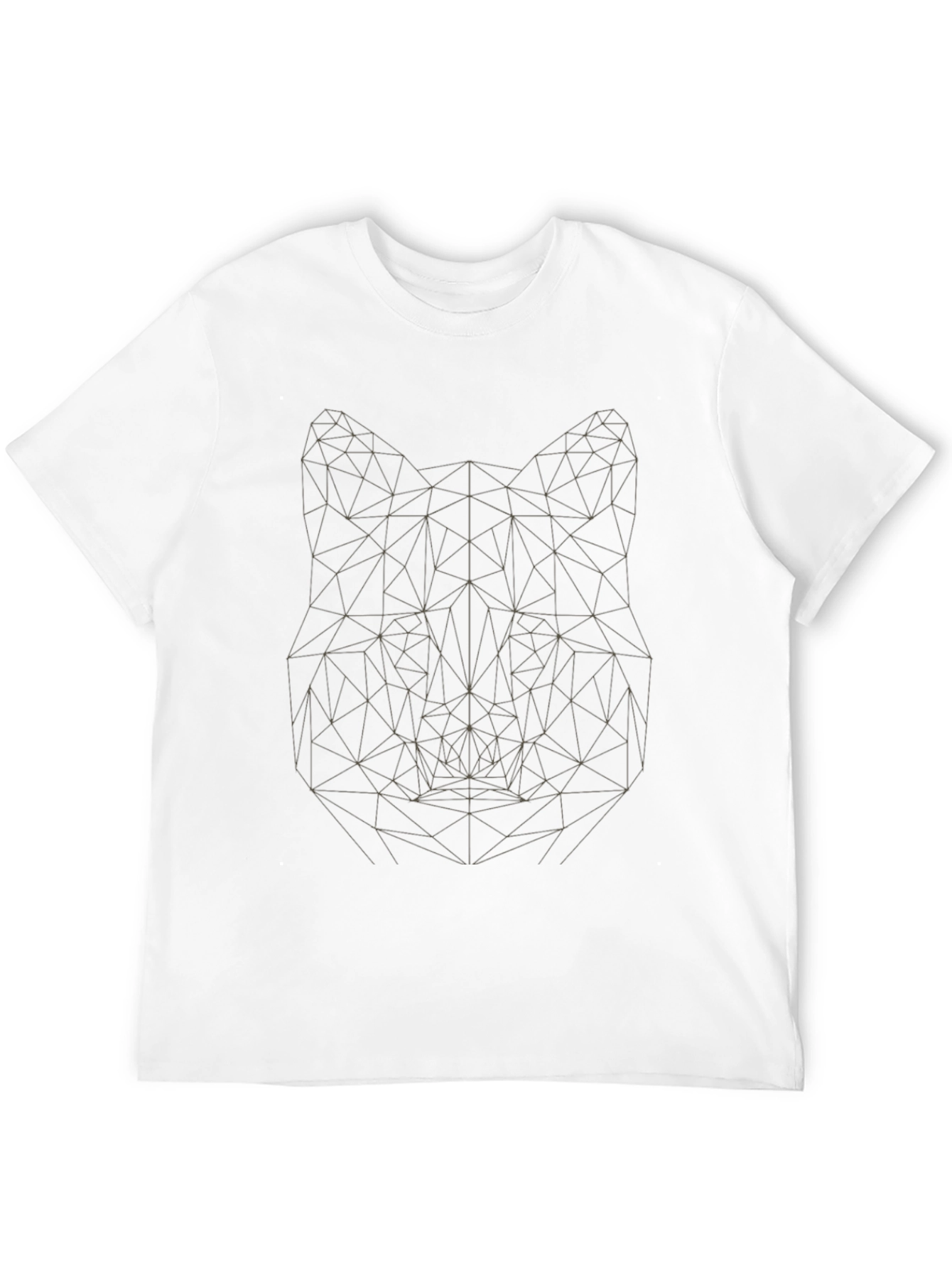Black Geometric Wolf Graphic Tee - Modern Minimalist Design view 12