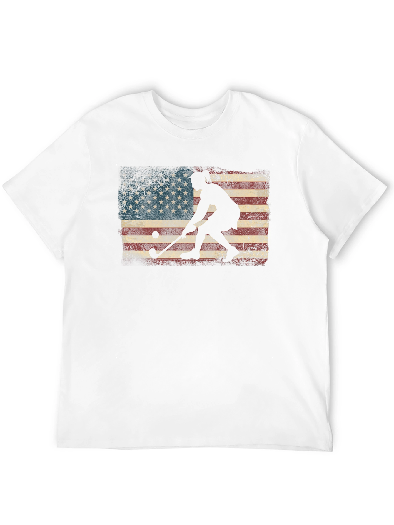 Black American Flag Field Hockey T-Shirt view 12