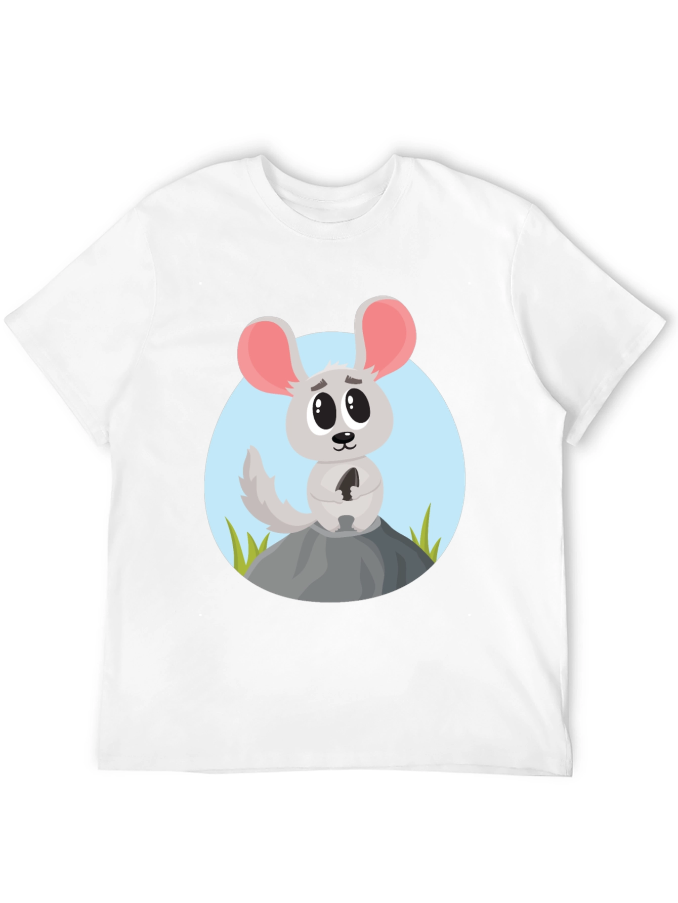 Black Cartoon Mouse Graphic Tee - Cute Animal Design Shirt view 12