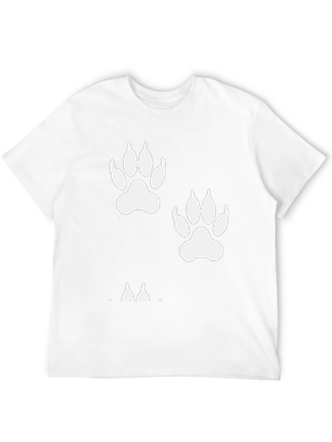 Black Black T-Shirt with White Paw Prints view 12