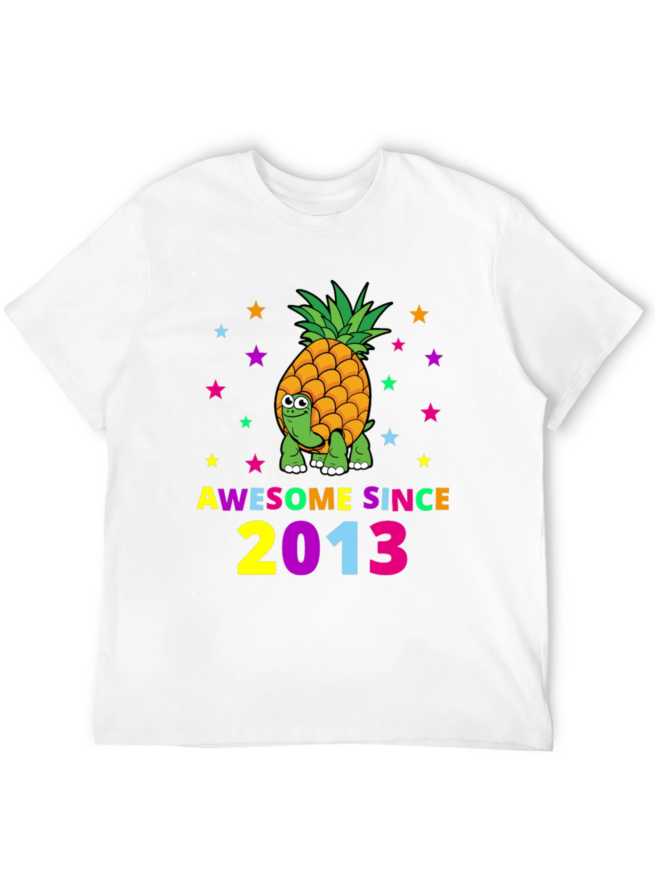 Black Awesome Since 2013 Pineapple Turtle Graphic T-Shirt view 12