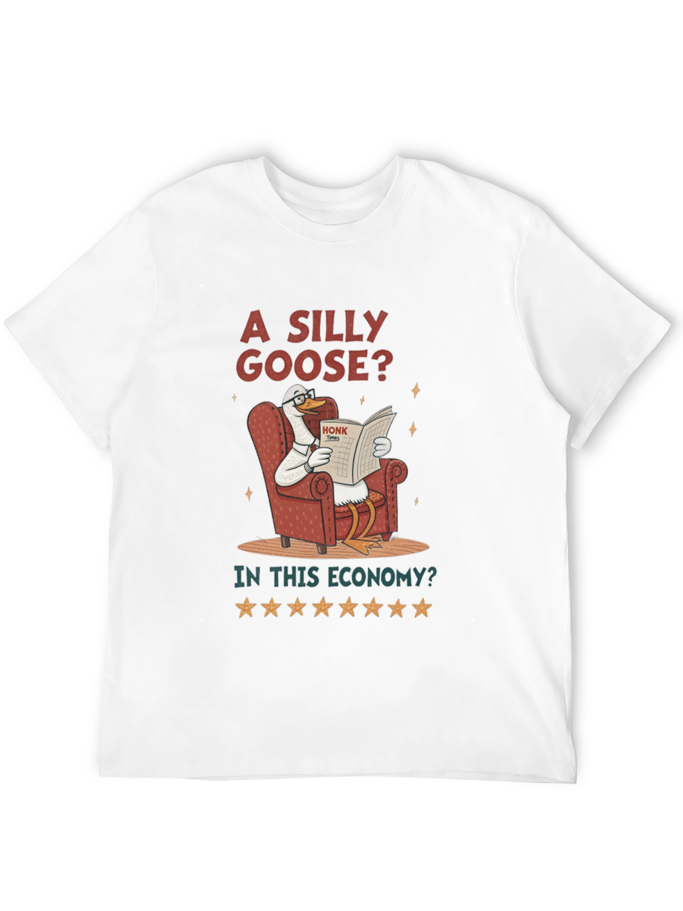 Black Silly Goose Economy T-Shirt - Humorous Graphic Tee view 12