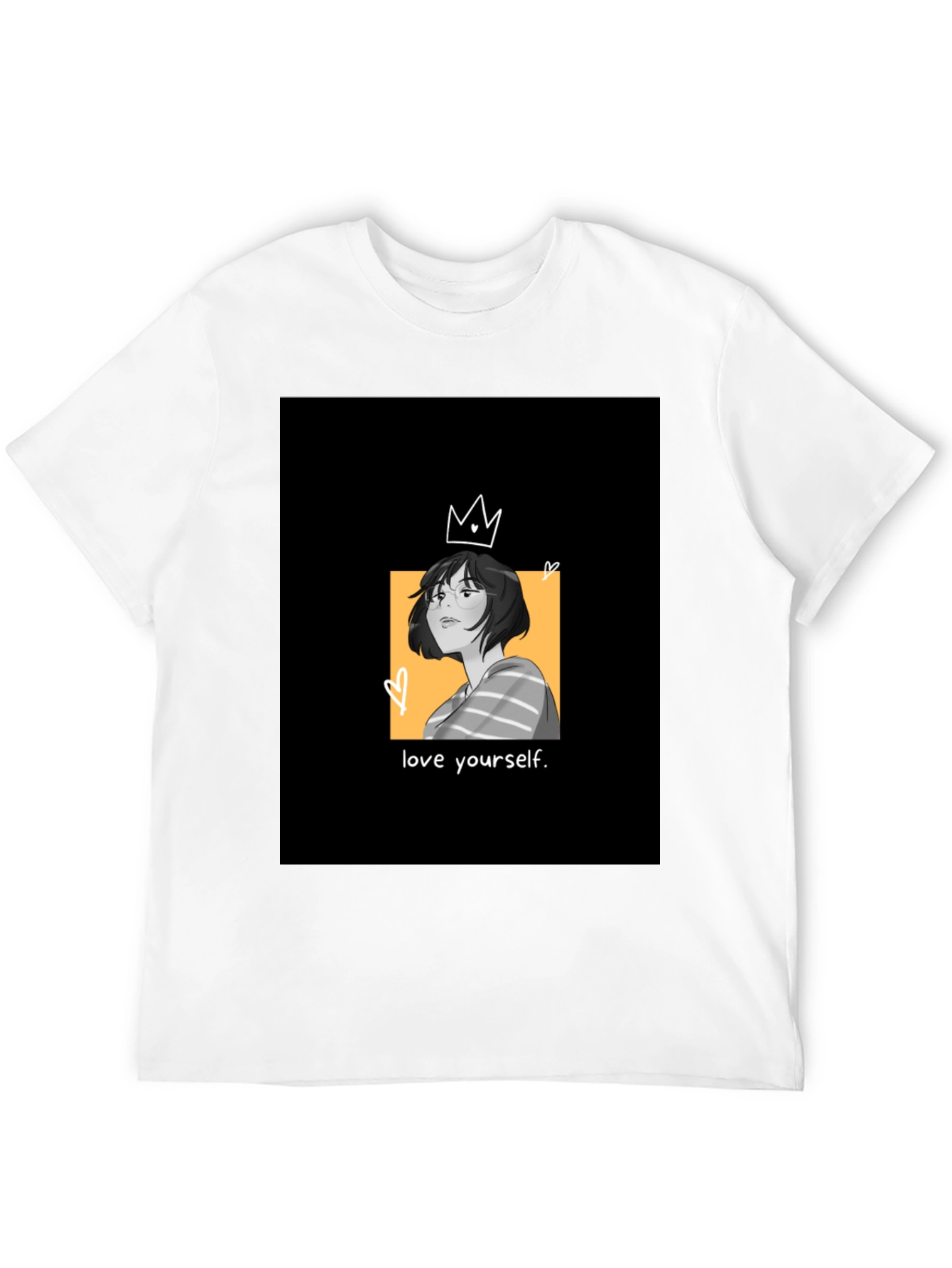 Black Love Yourself Graphic Tee - Black Unisex T-Shirt view 12