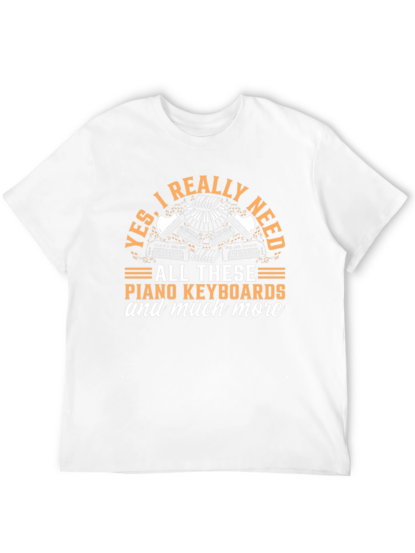 Black Funny Piano Keyboard T-Shirt view 12