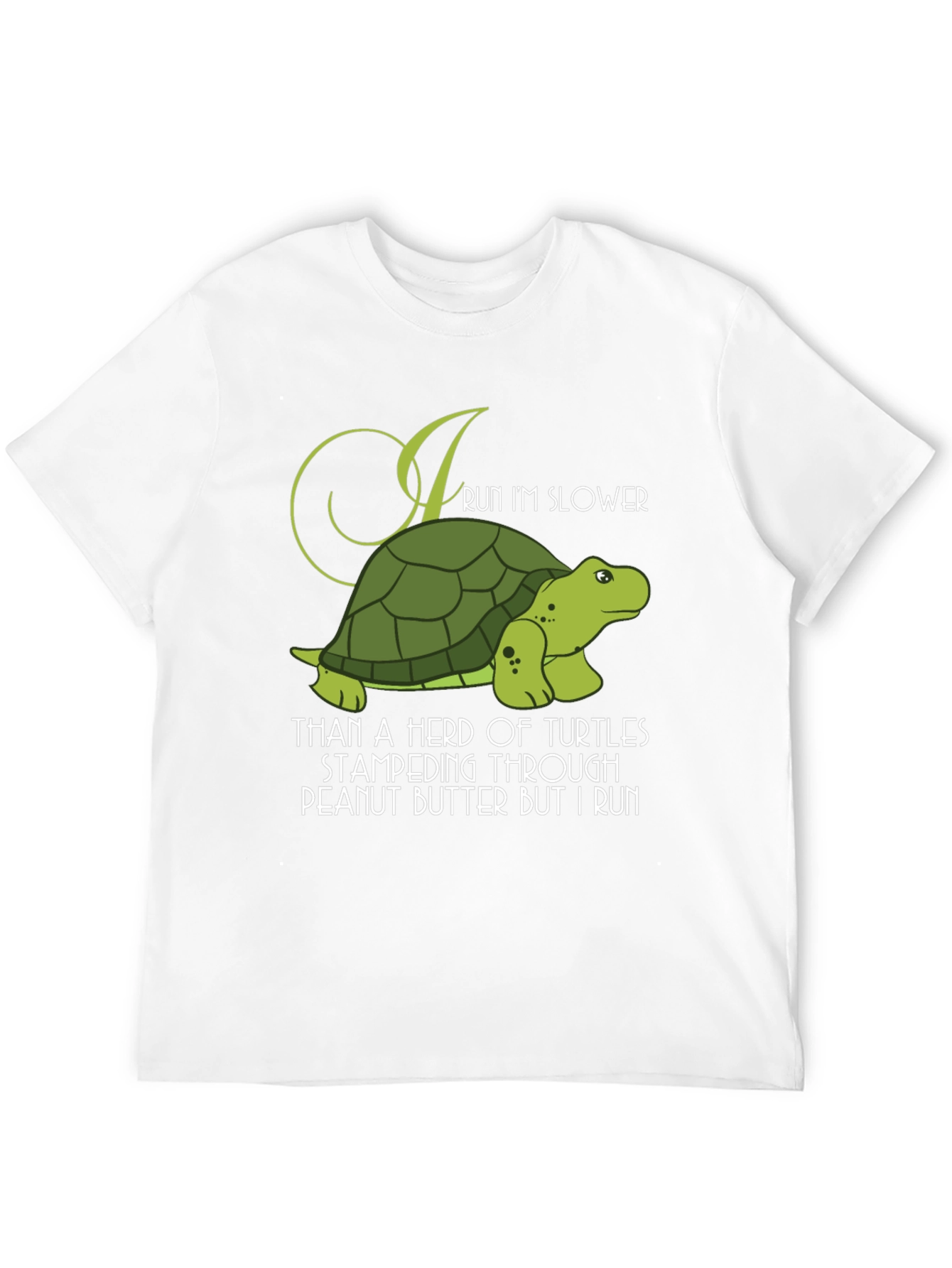 Black Funny Turtle Run Slower T-Shirt - Novelty Graphic Tee view 12