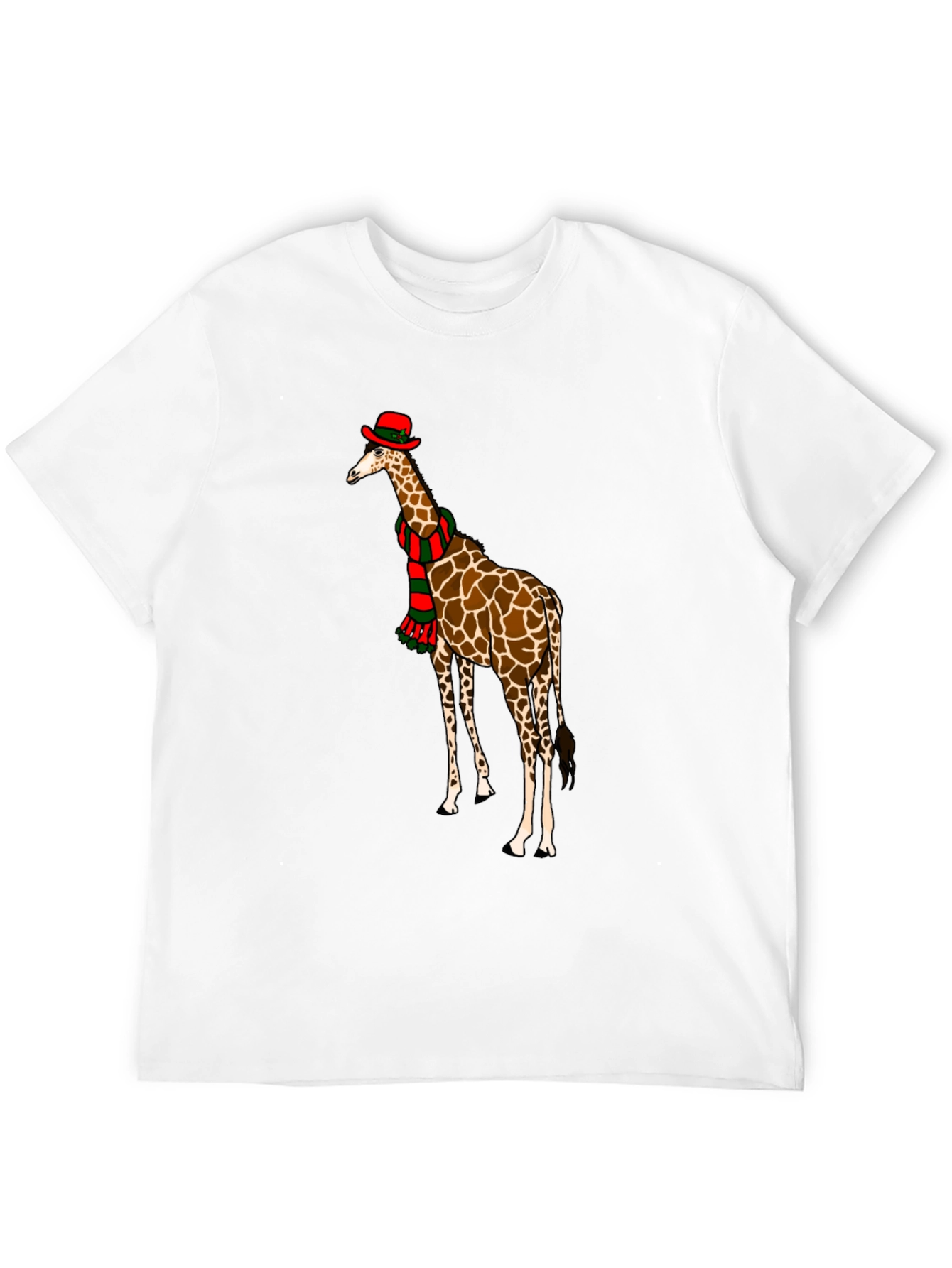 Black Giraffe Christmas T-Shirt, Holiday Apparel view 12