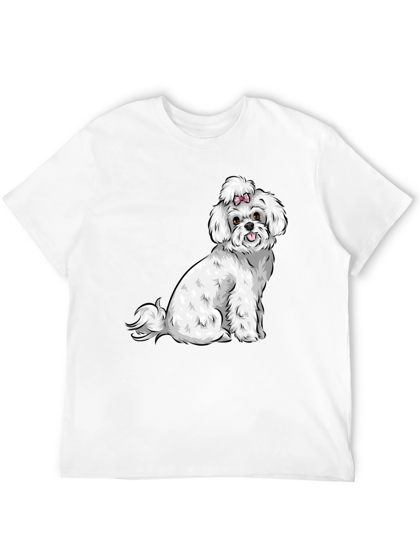 Black Cute Dog Graphic Tee - Black Cotton T-Shirt view 12