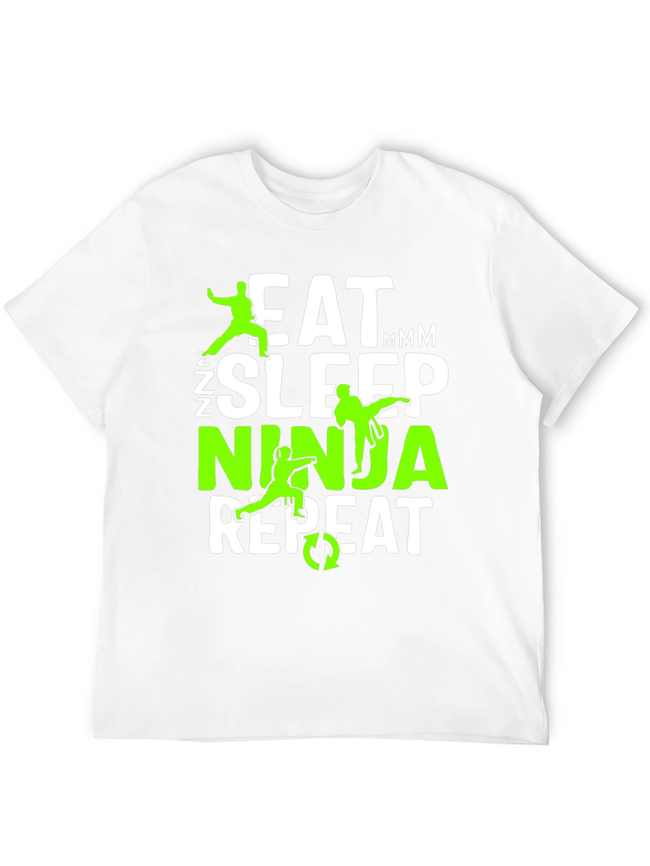 Black Eat Sleep Ninja Repeat Graphic Tee view 12