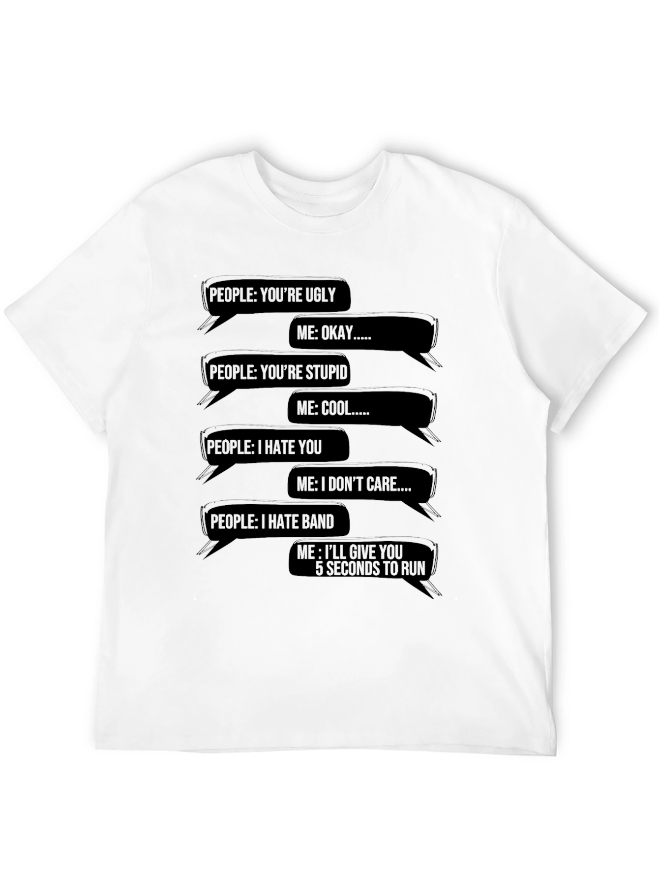 Black Sarcastic Text Message T-Shirt - Funny Graphic Tee view 12