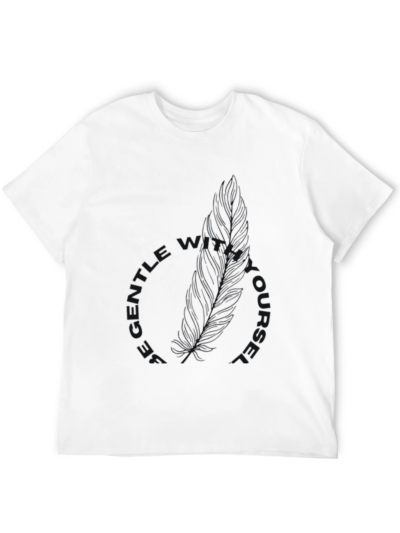 Black Be Gentle With Yourself Black Feather Tee view 12