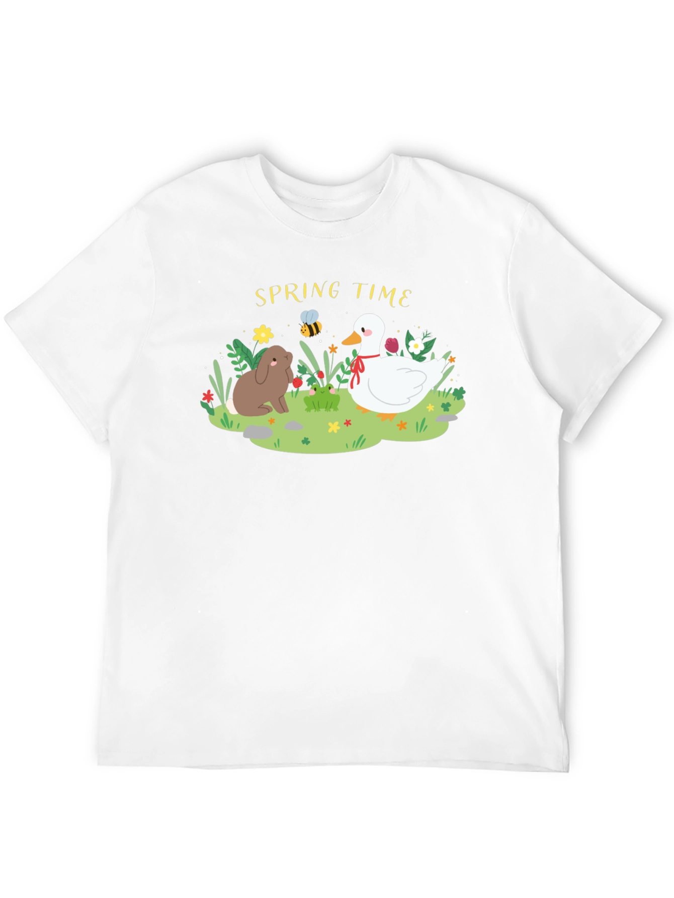 Black Spring Time Rabbit & Duck Graphic Tee view 12