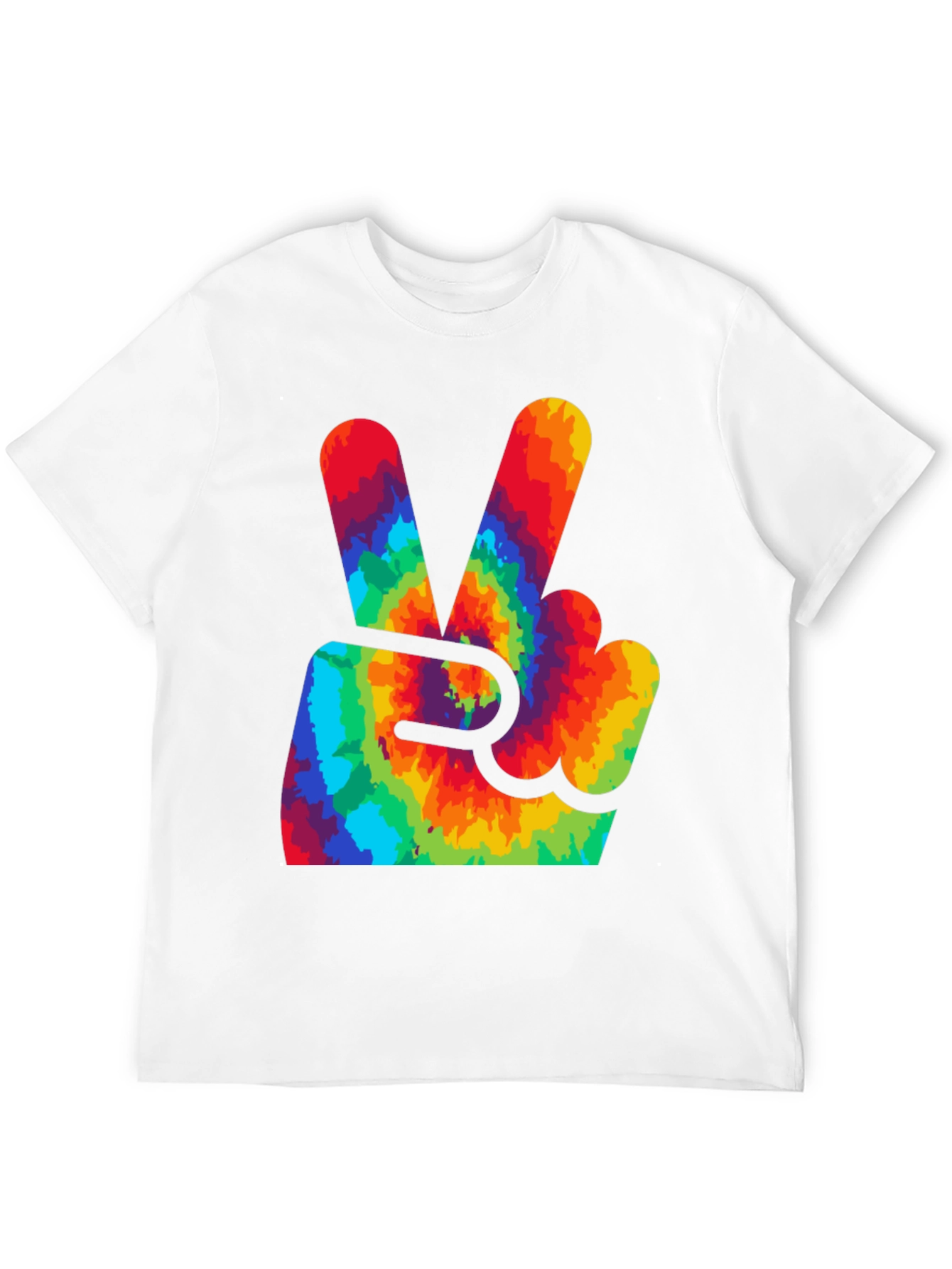 Black Peace Sign Tie-Dye Graphic Tee view 12