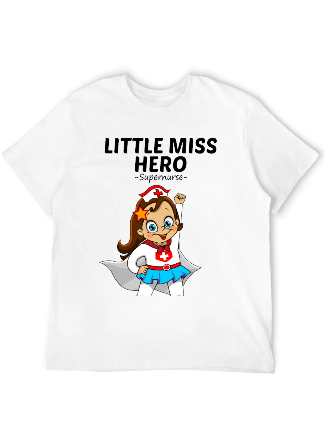 Black Little Miss Hero Supernurse Graphic Tee view 12