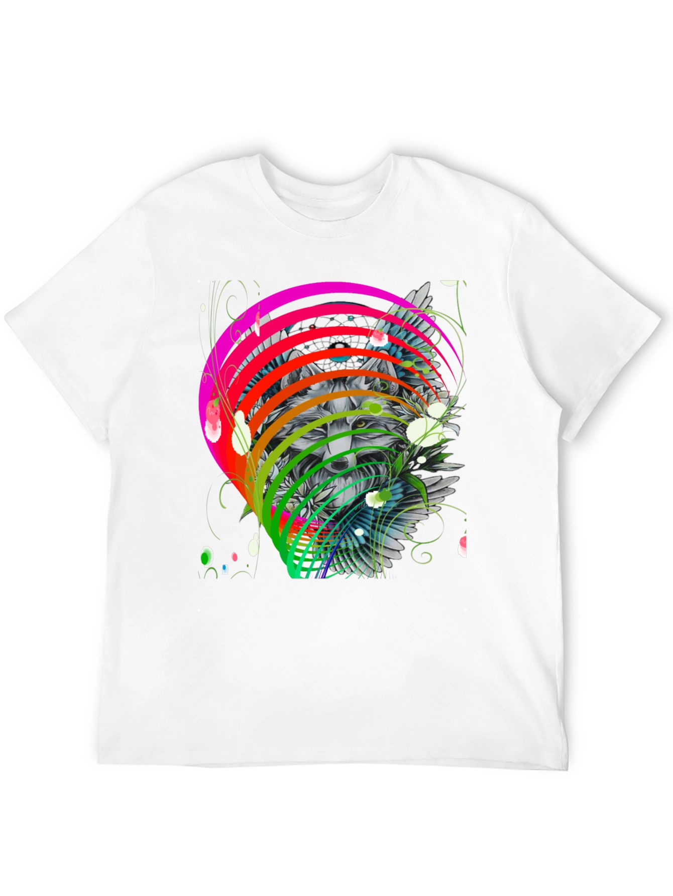 Black Wolf Rainbow T-Shirt - Men's Graphic Tee view 12