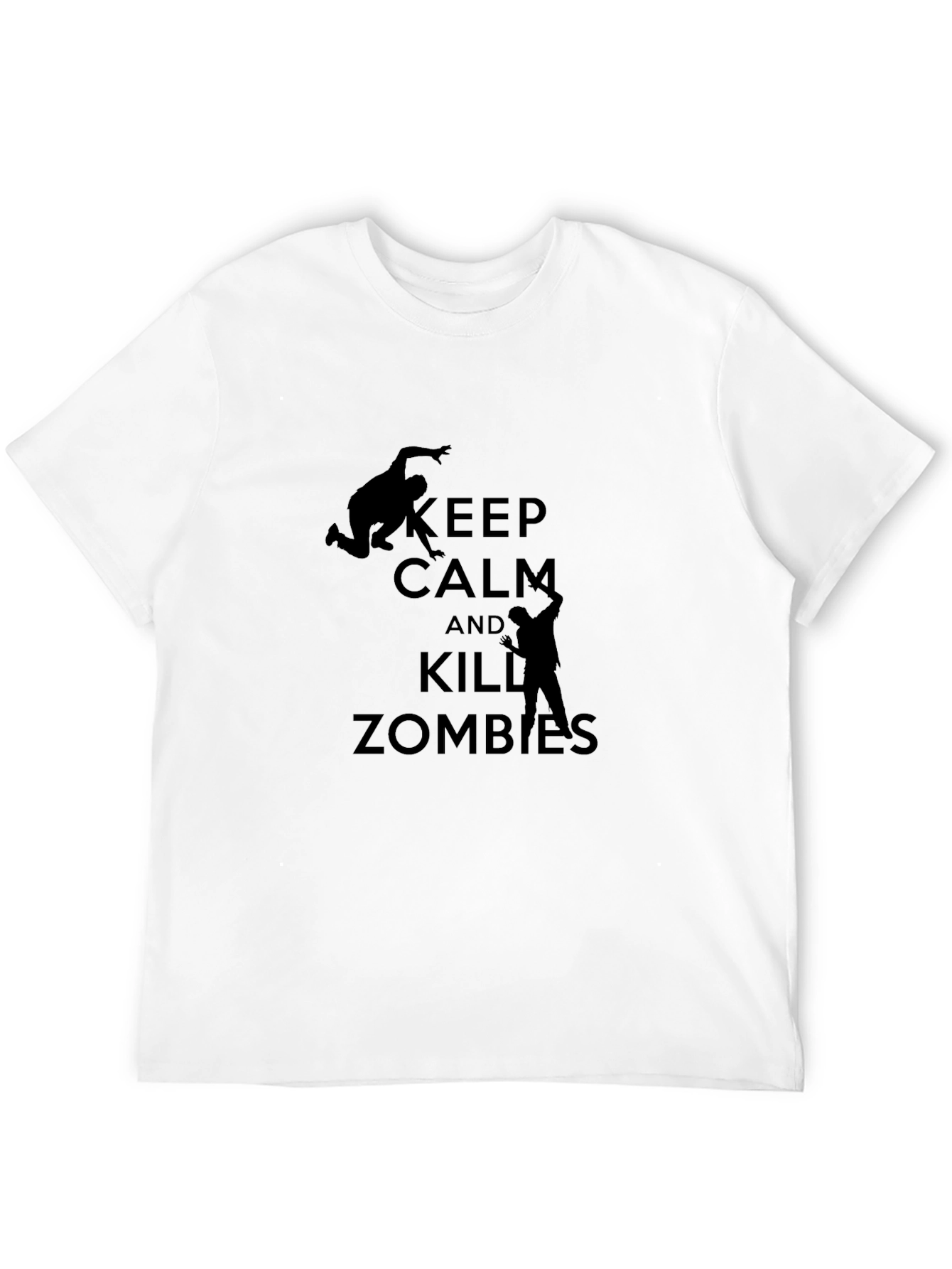Black Keep Calm and Kill Zombies Black T-Shirt view 12