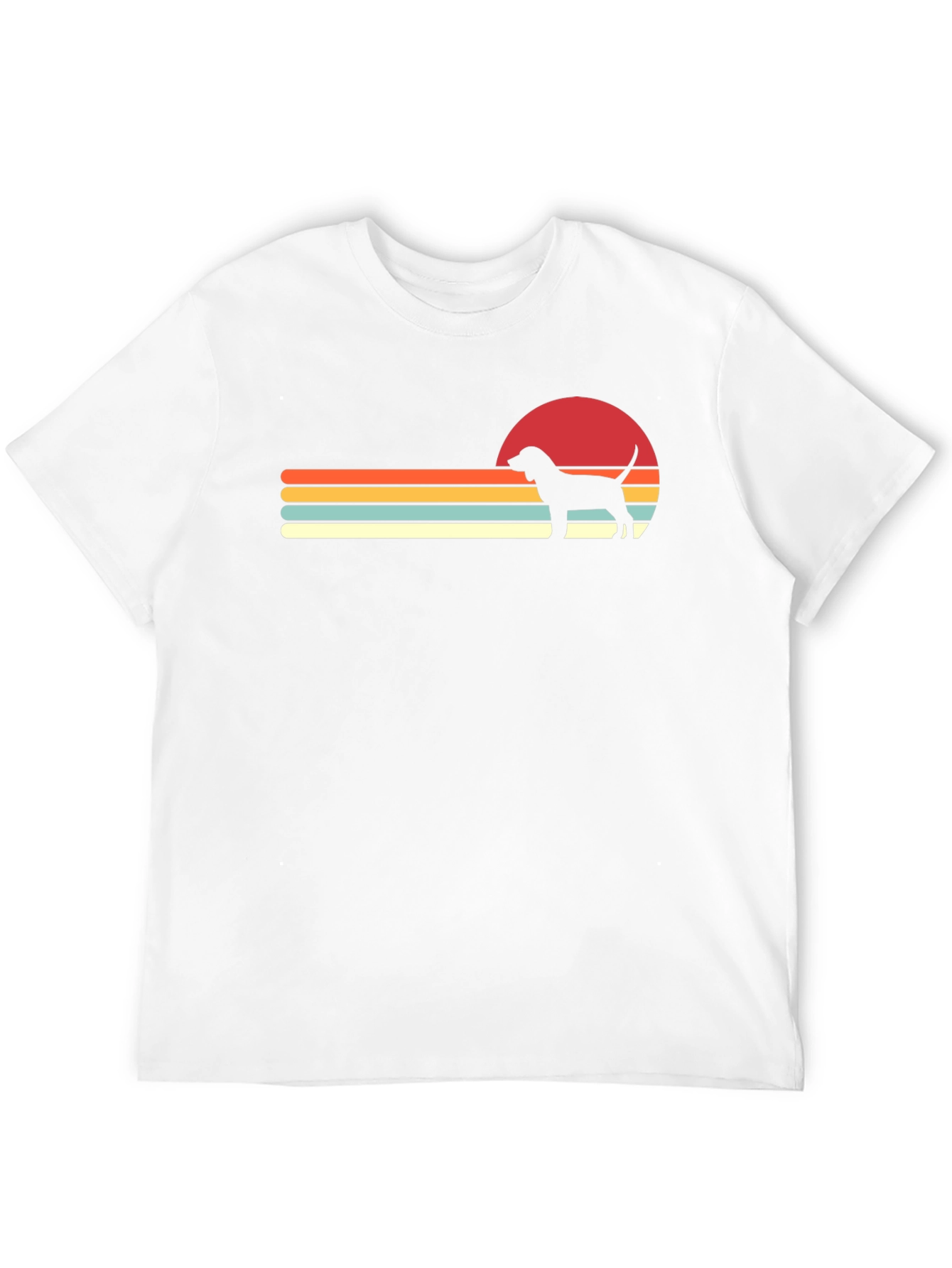 Retro Dog Sunset Graphic Tee - Black - 12