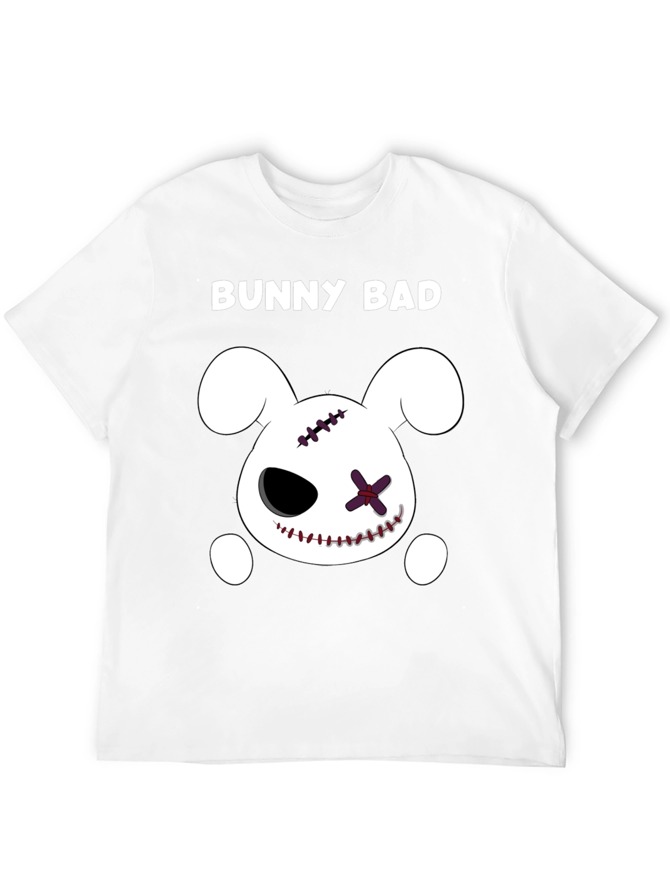 Black Bunny Bad Graphic Tee - Black Cotton Casual T-Shirt view 12