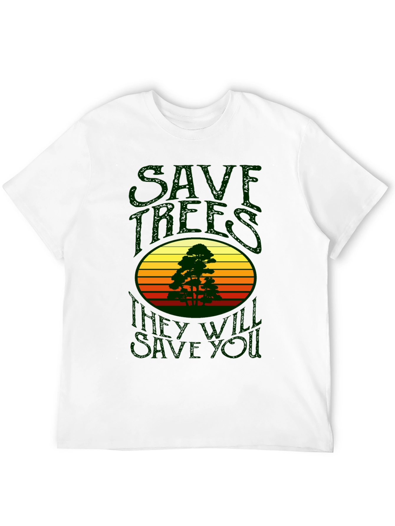 Black Save Trees T-Shirt - Retro Design view 12