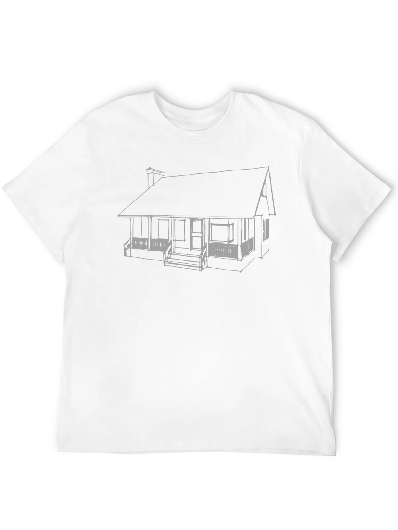 Black Cabin Sketch Graphic Tee - Cool Casual Style view 12