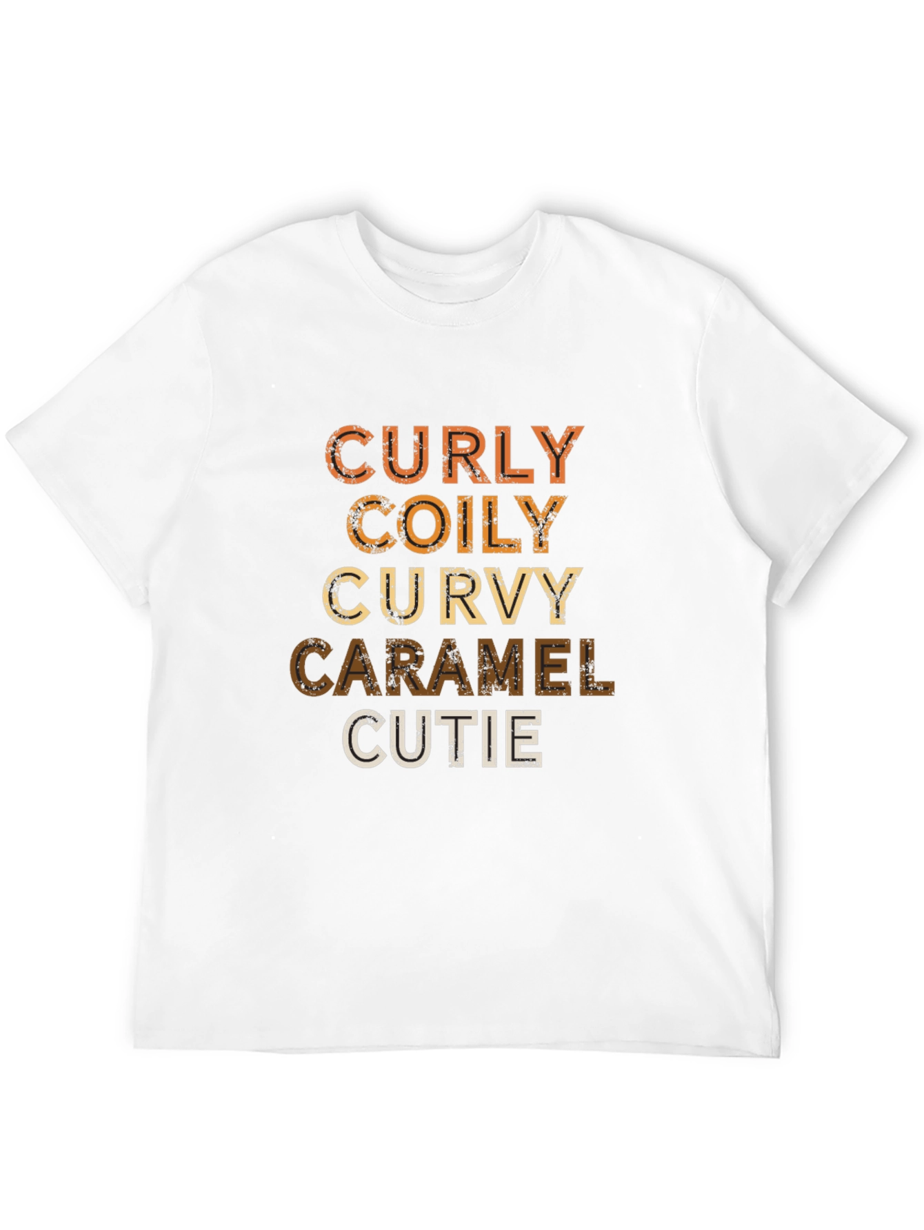 Black Curly Coily Curvy Caramel Cutie Graphic Tee view 12