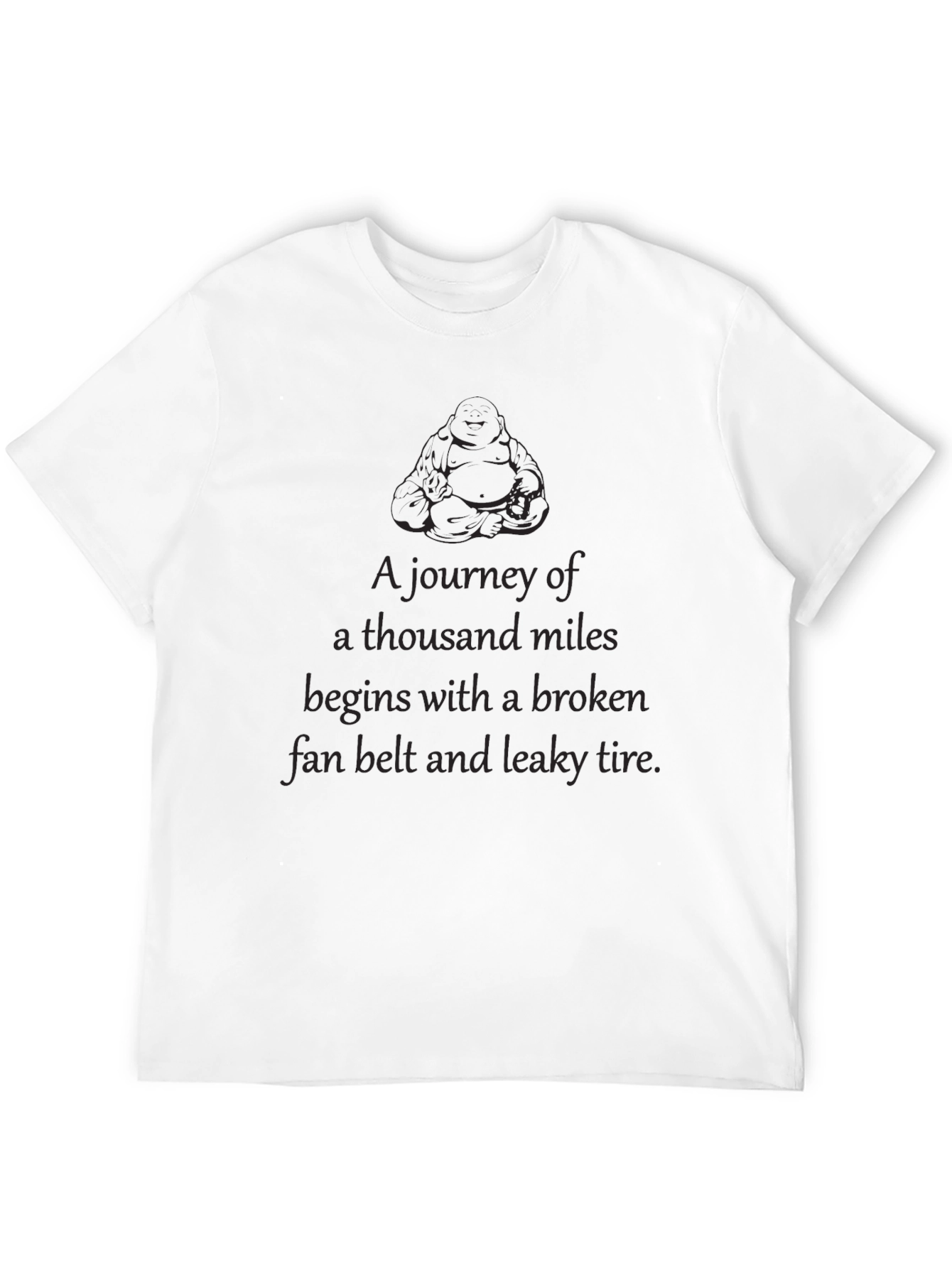 Black Journey of Thousand Miles Funny Graphic T-Shirt view 12