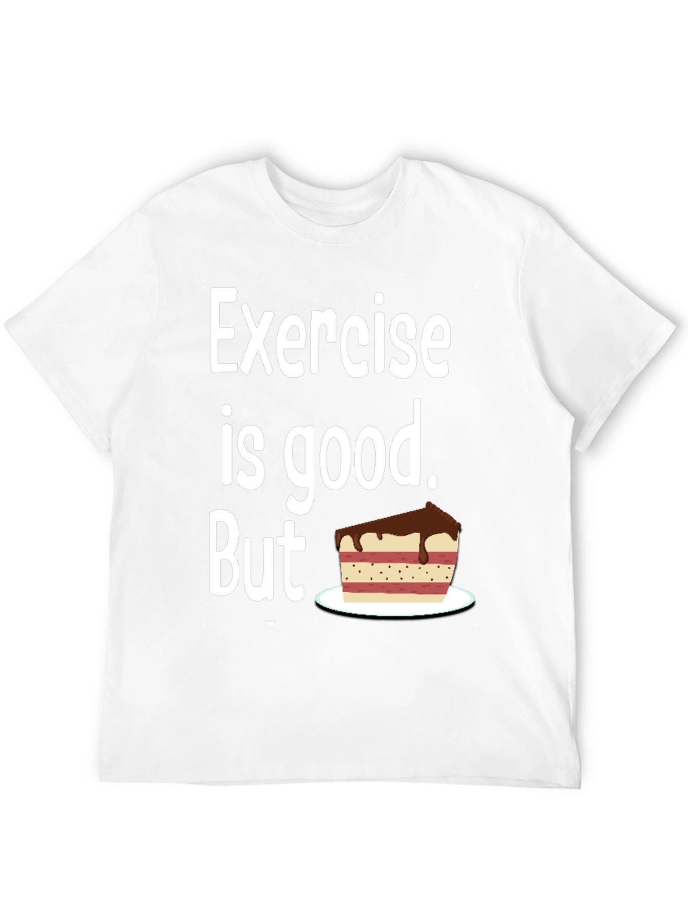 Black Funny Exercise Cake Lover T-Shirt view 12