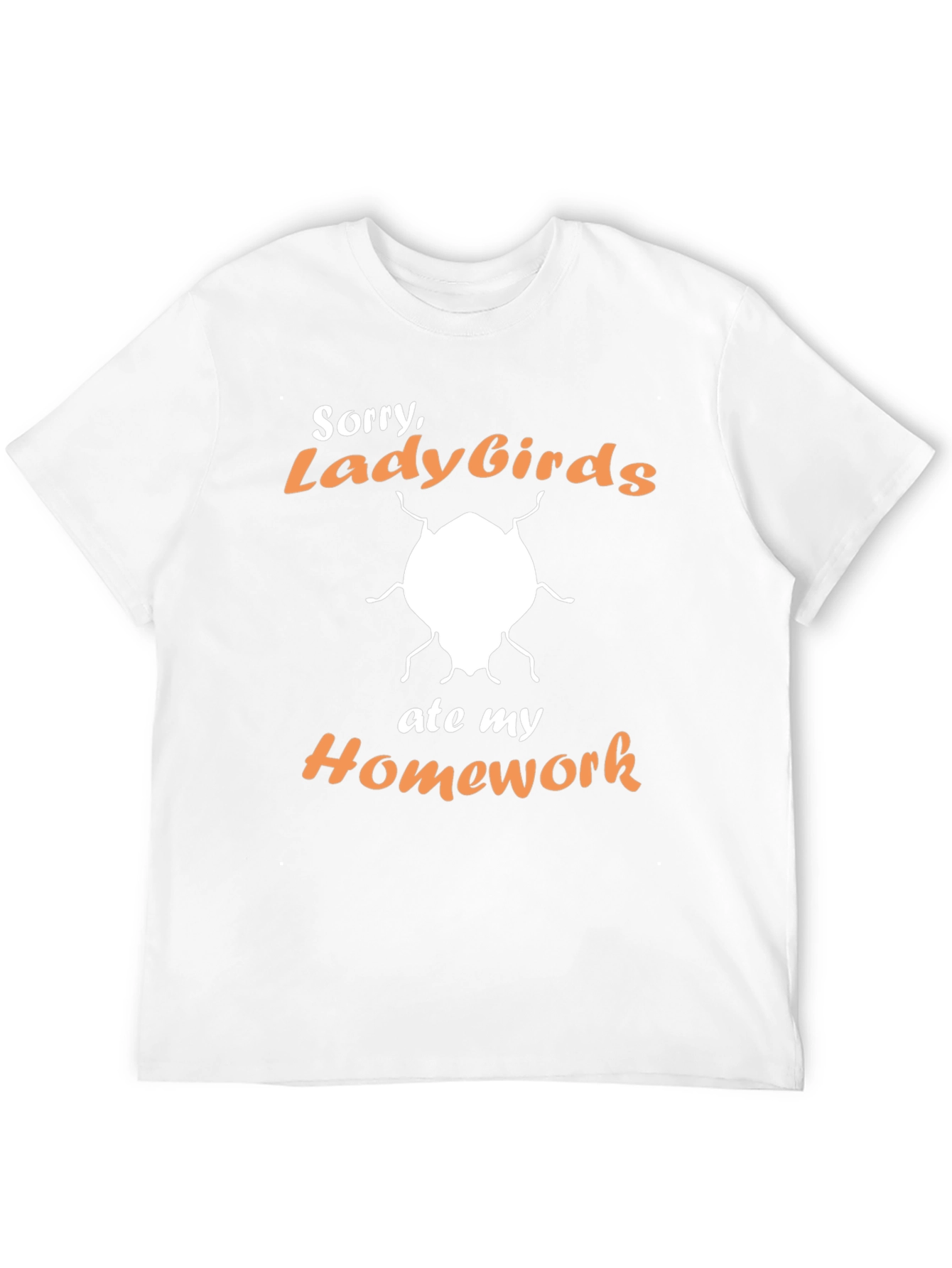 Black Funny "Ladybirds Ate My Homework" Graphic T-Shirt view 12