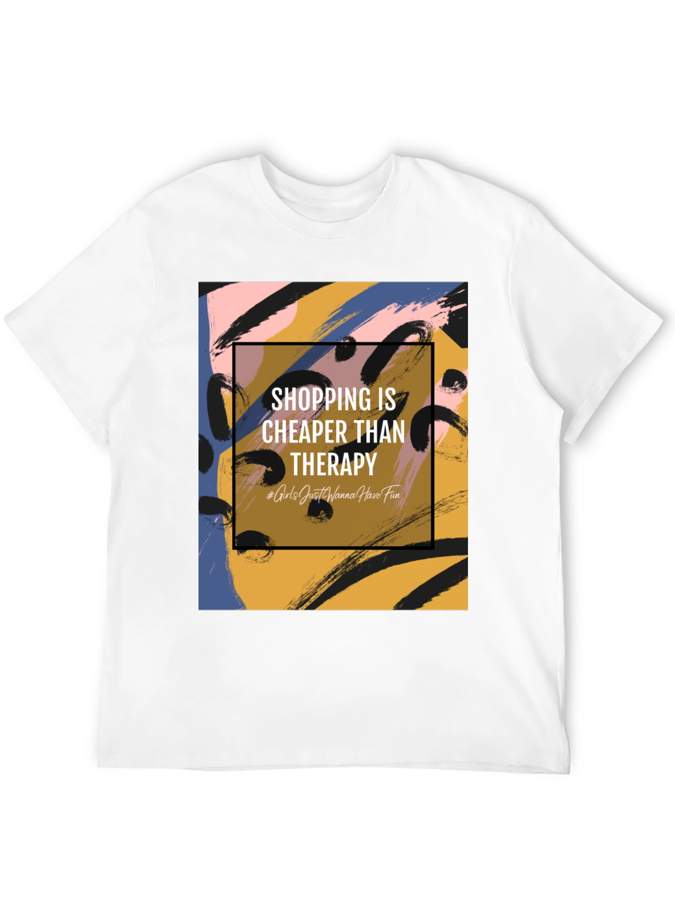 Shopping Is Cheaper Than Therapy Graphic Tee - 12