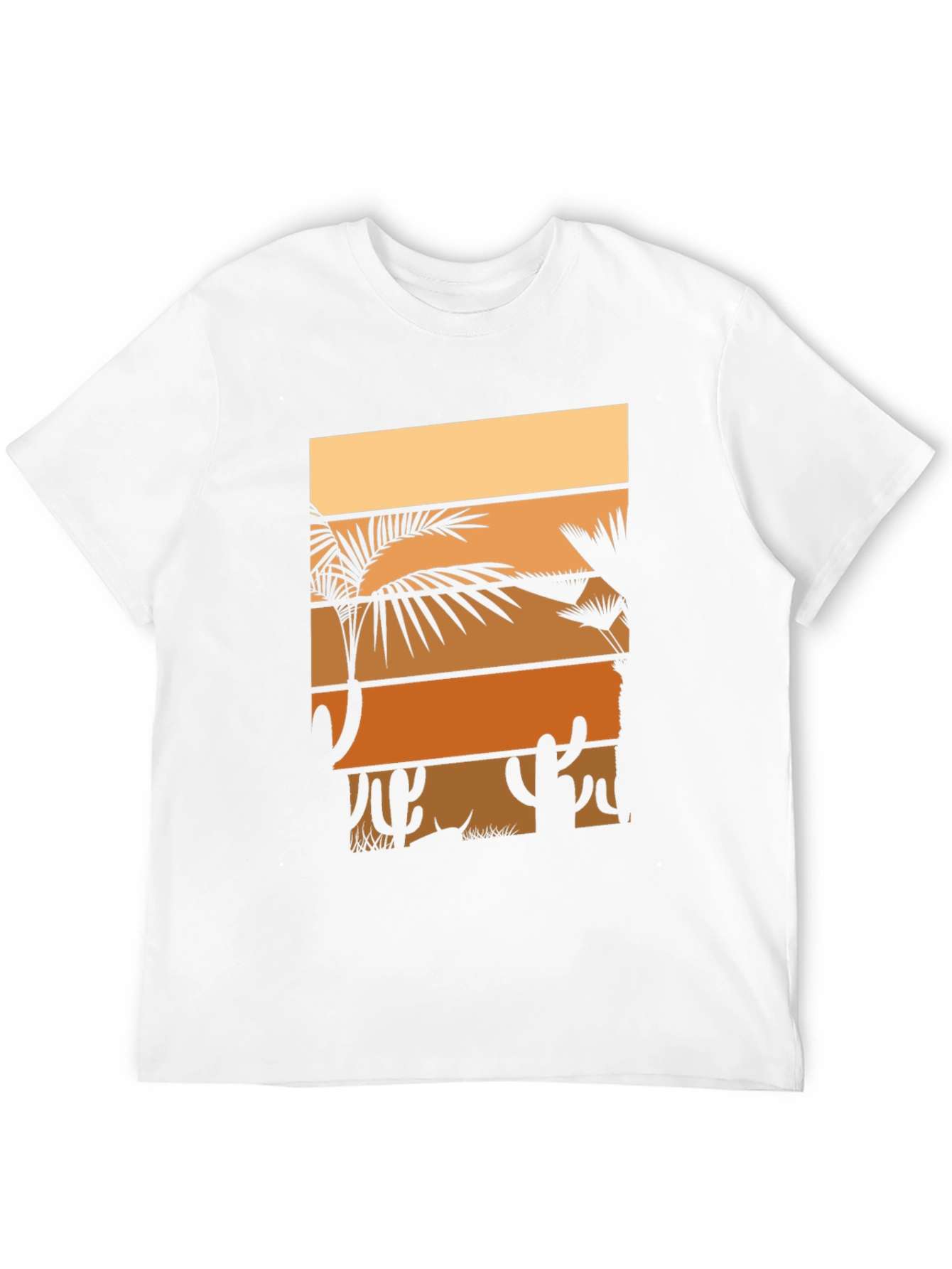 Black Retro Sunset Desert Palm Tree Graphic Tee view 12