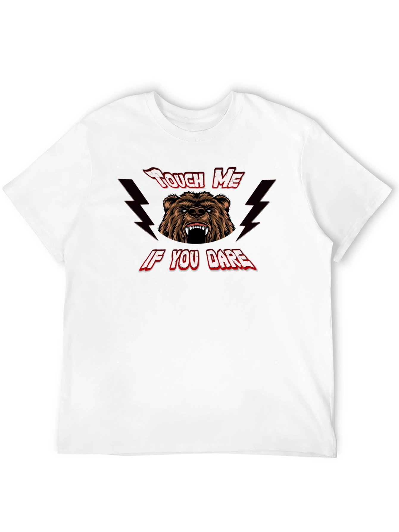 Black Touch Me If You Dare Bear Graphic Tee - Black view 12