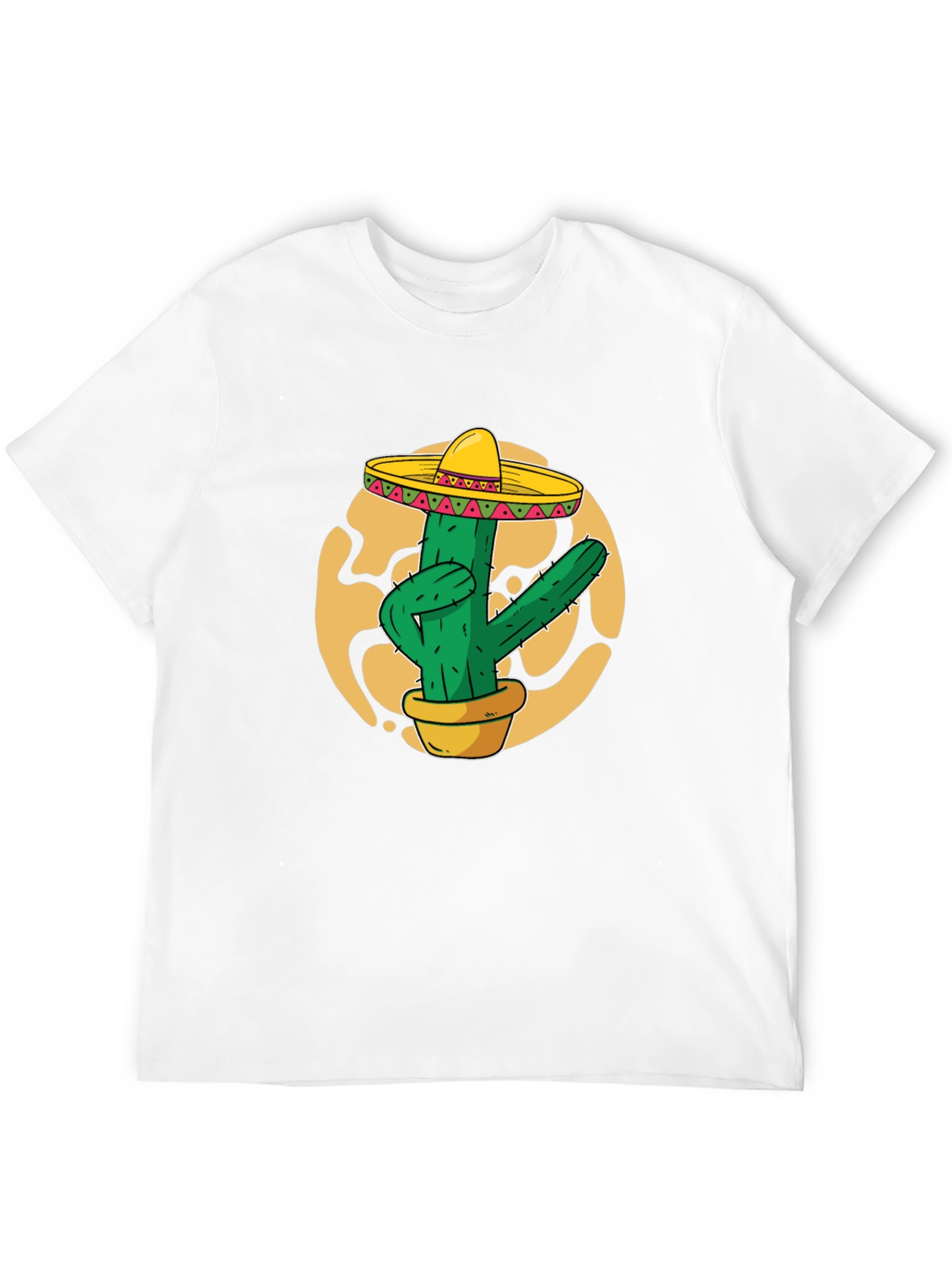 Black Cactus Sombrero Graphic T-Shirt - Black Cotton Tee view 12