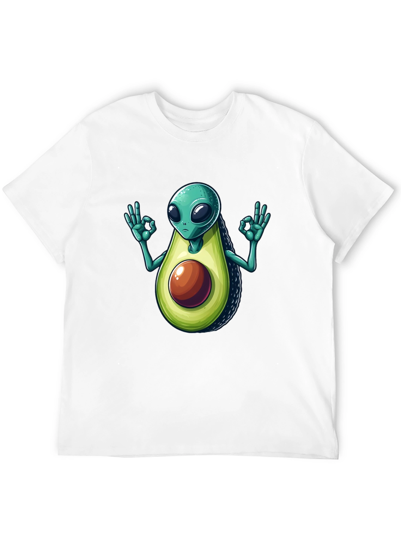 Black Alien Avocado T-Shirt - Funny Graphic Tee view 12