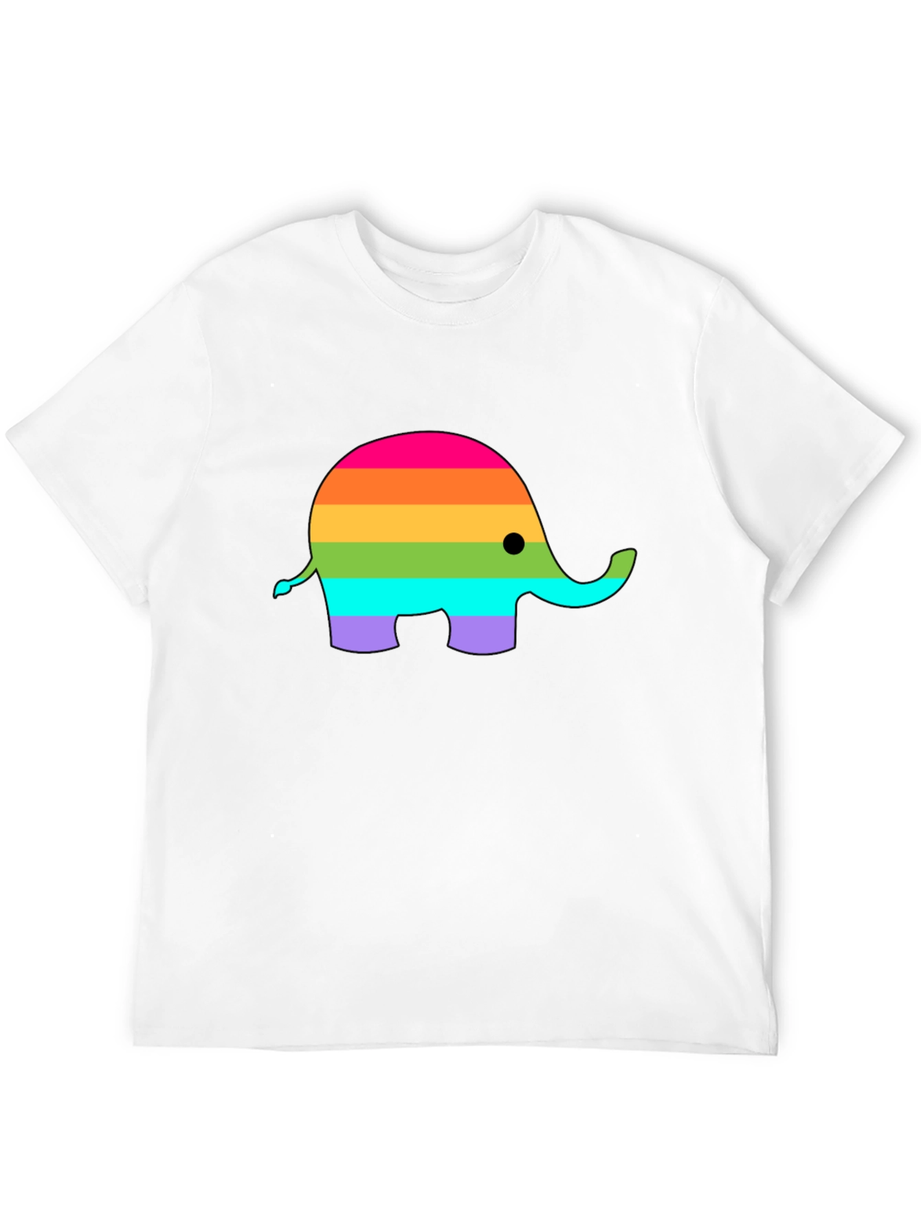 Black Rainbow Elephant Graphic T-Shirt view 12