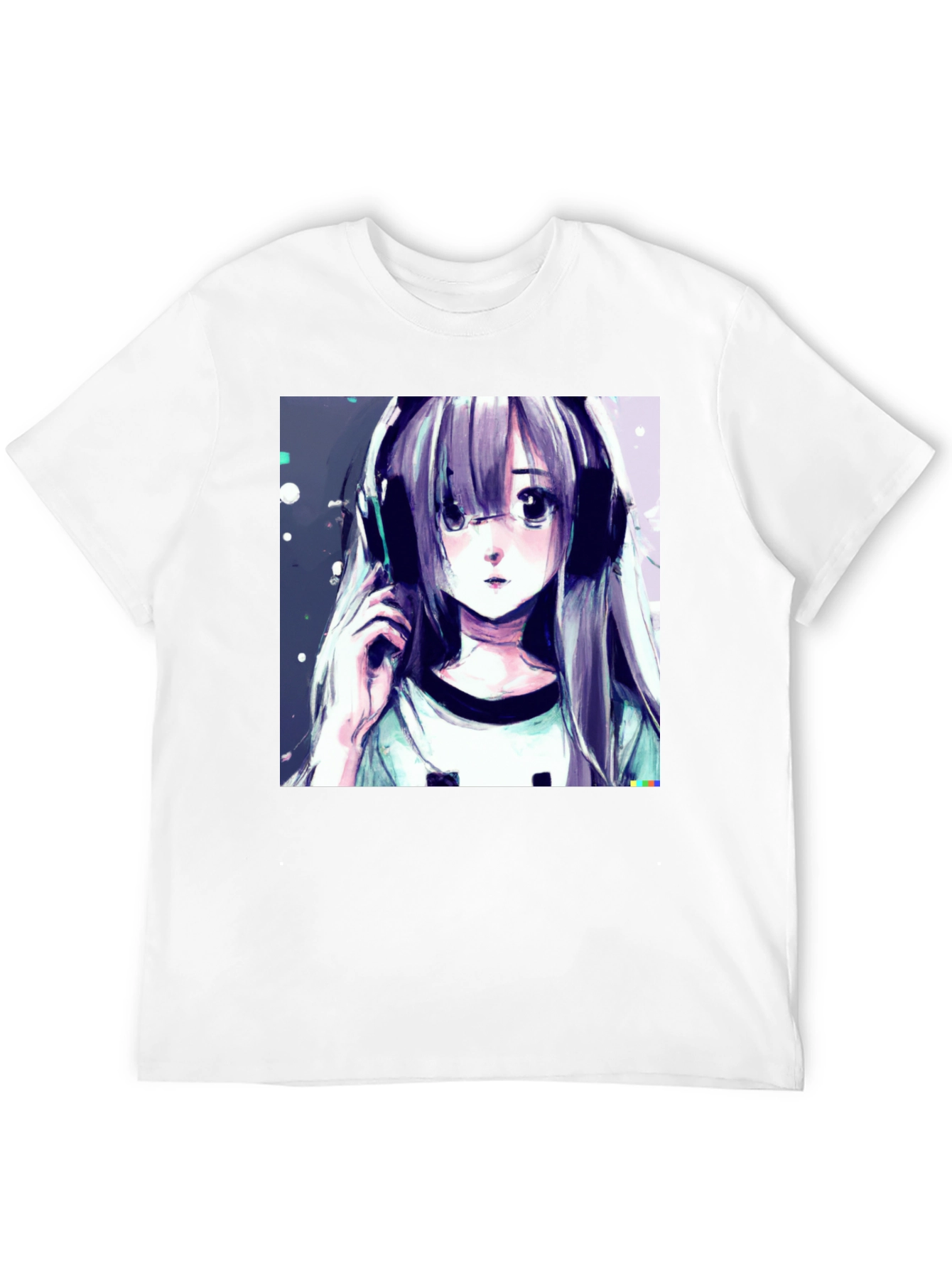 Black Anime Girl Graphic Tee - Stylish Black T-Shirt view 12