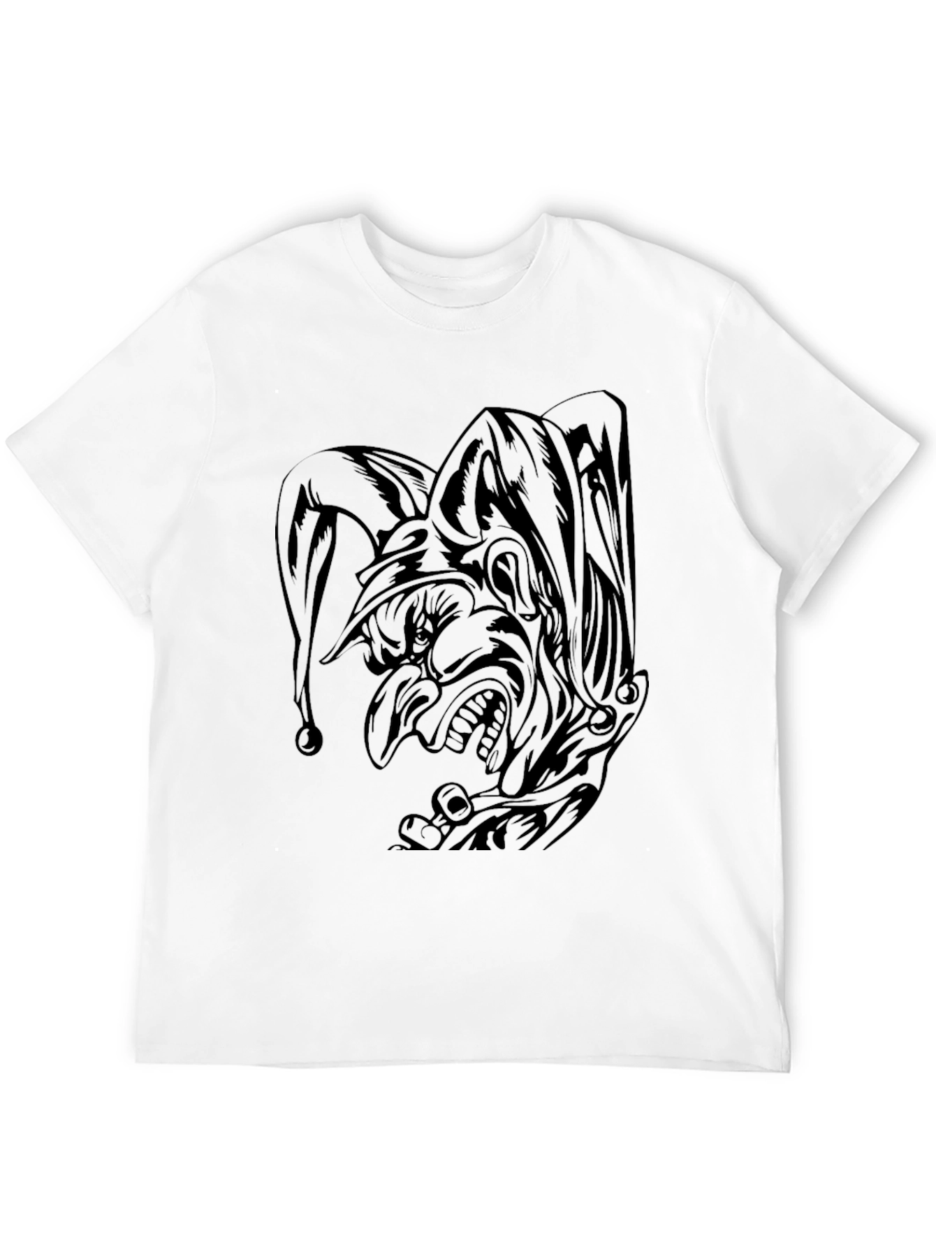 Black Dark Jester Graphic Tee - Black Cotton Blend T-Shirt view 12