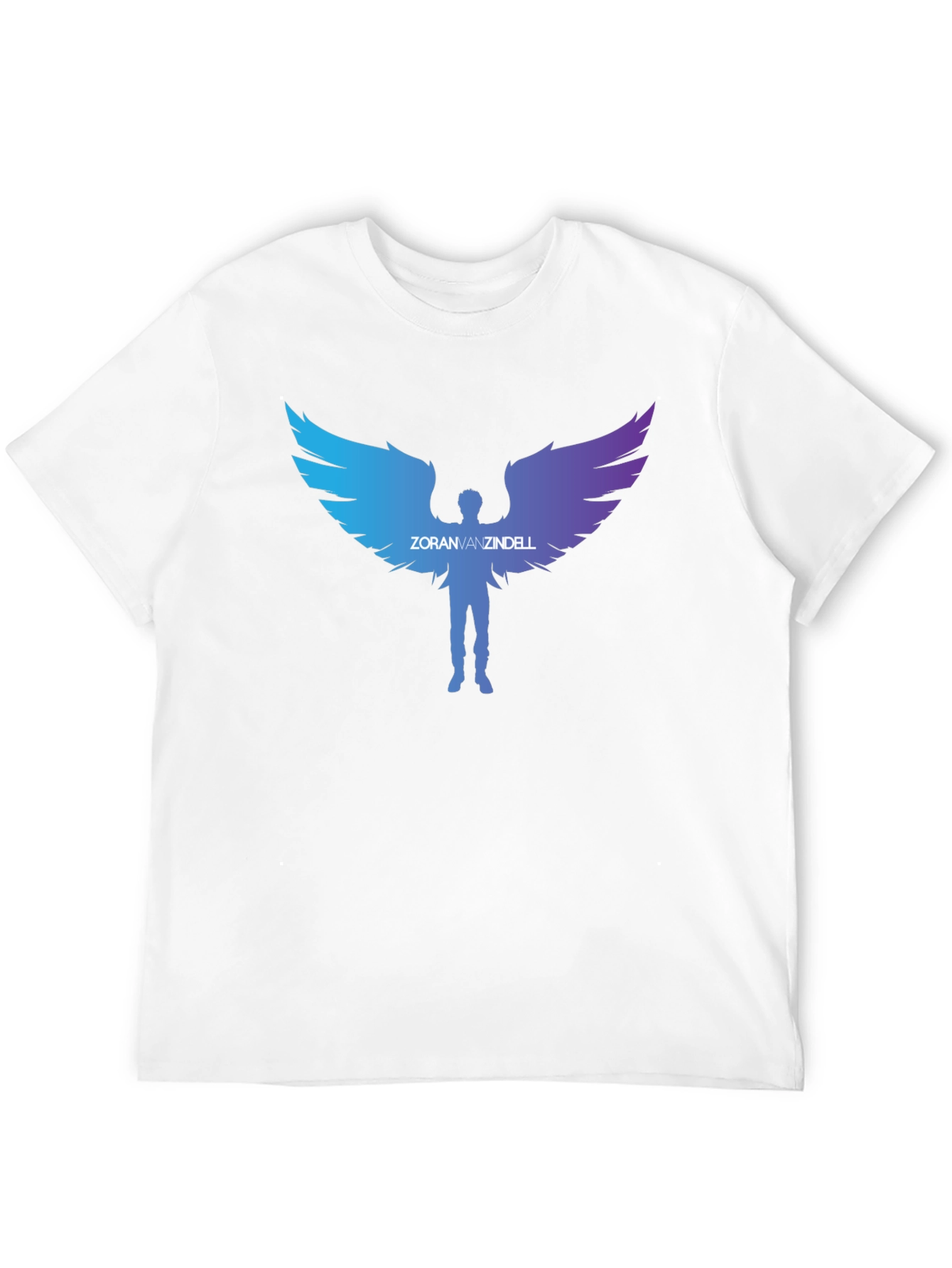 Black ZoranVanzindell Angel Wings Black T-Shirt view 12