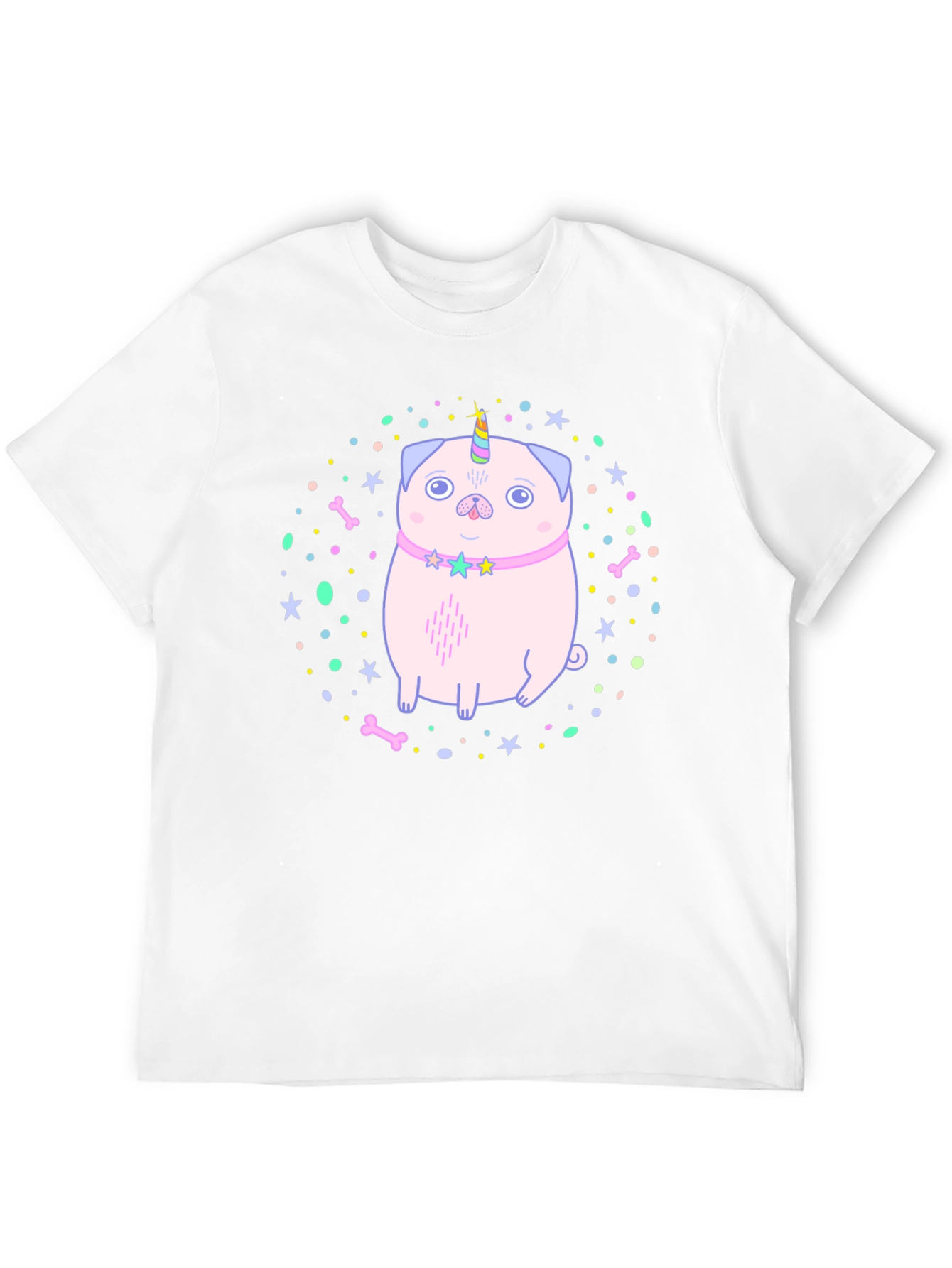 Black Unicorn Pug Graphic T-Shirt - Men's Black Tee view 12