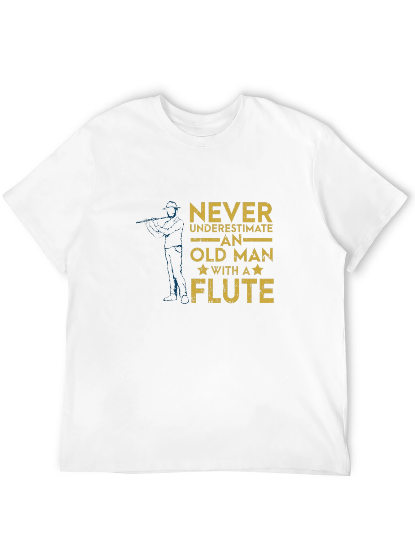 Black Never Underestimate Old Man With A Flute T-Shirt view 12