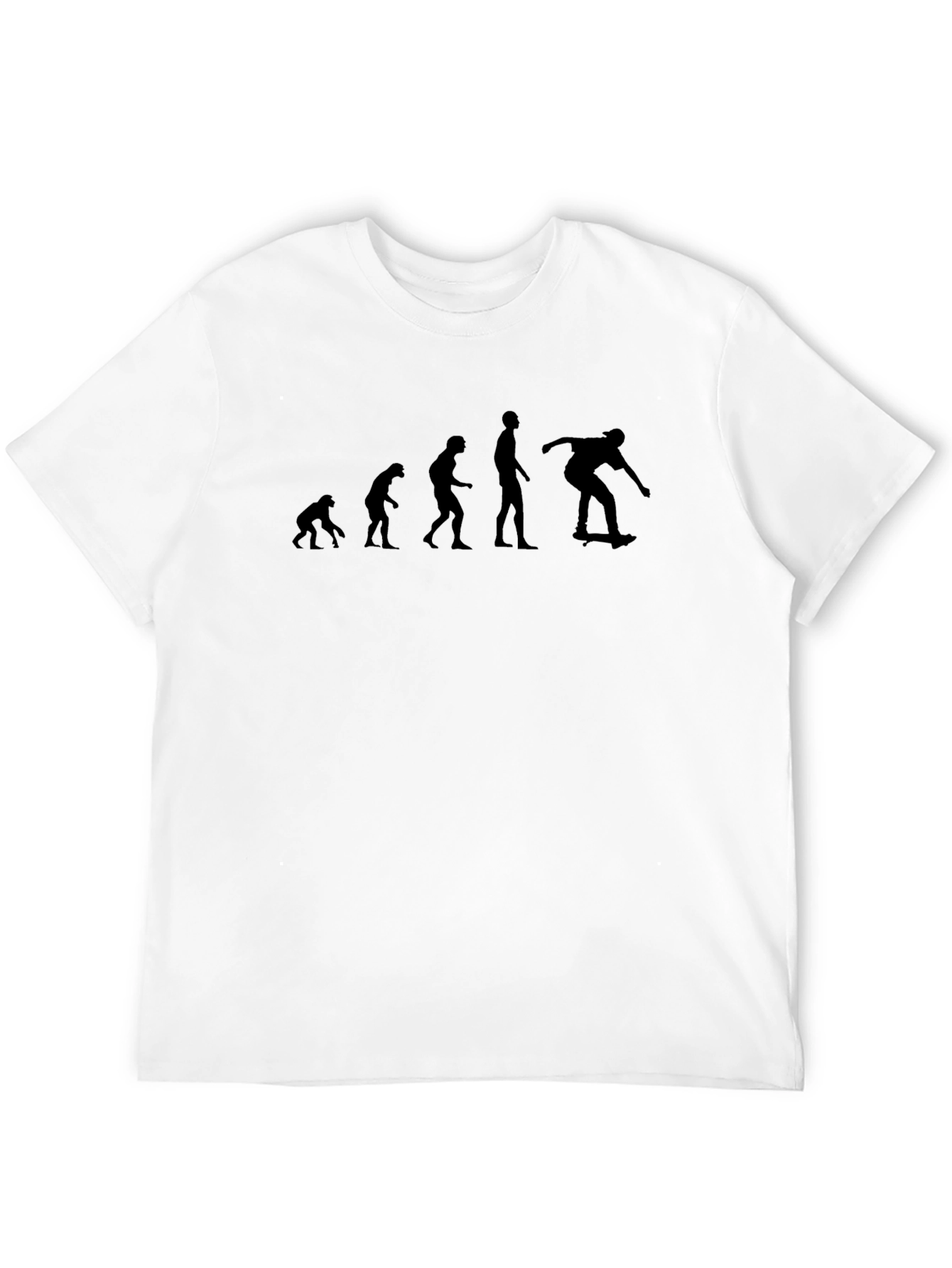 Black Evolution Skateboarder Graphic Tee - Black Cotton T-Shirt view 12